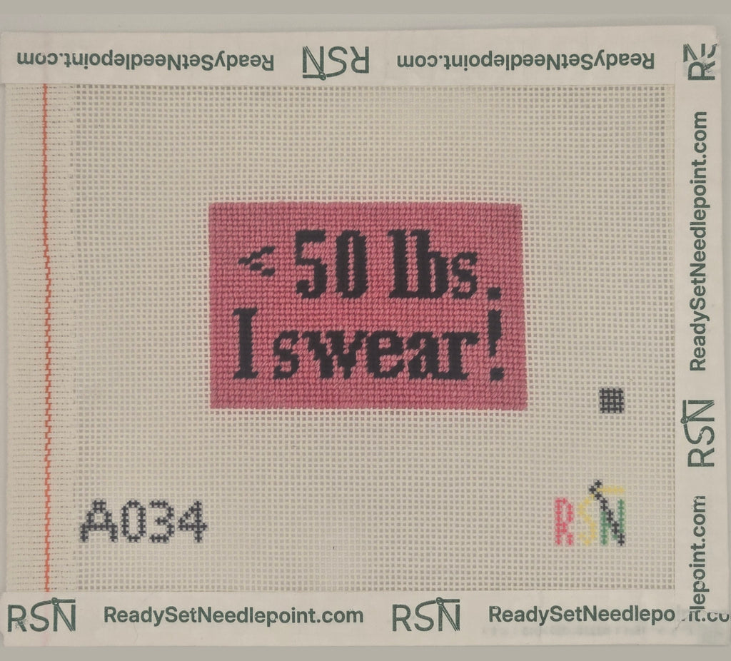 Under 50 Bag Tag Needlepoint Canvas Design