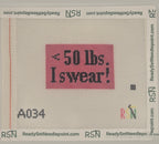 Under 50 Bag Tag Needlepoint Canvas Design