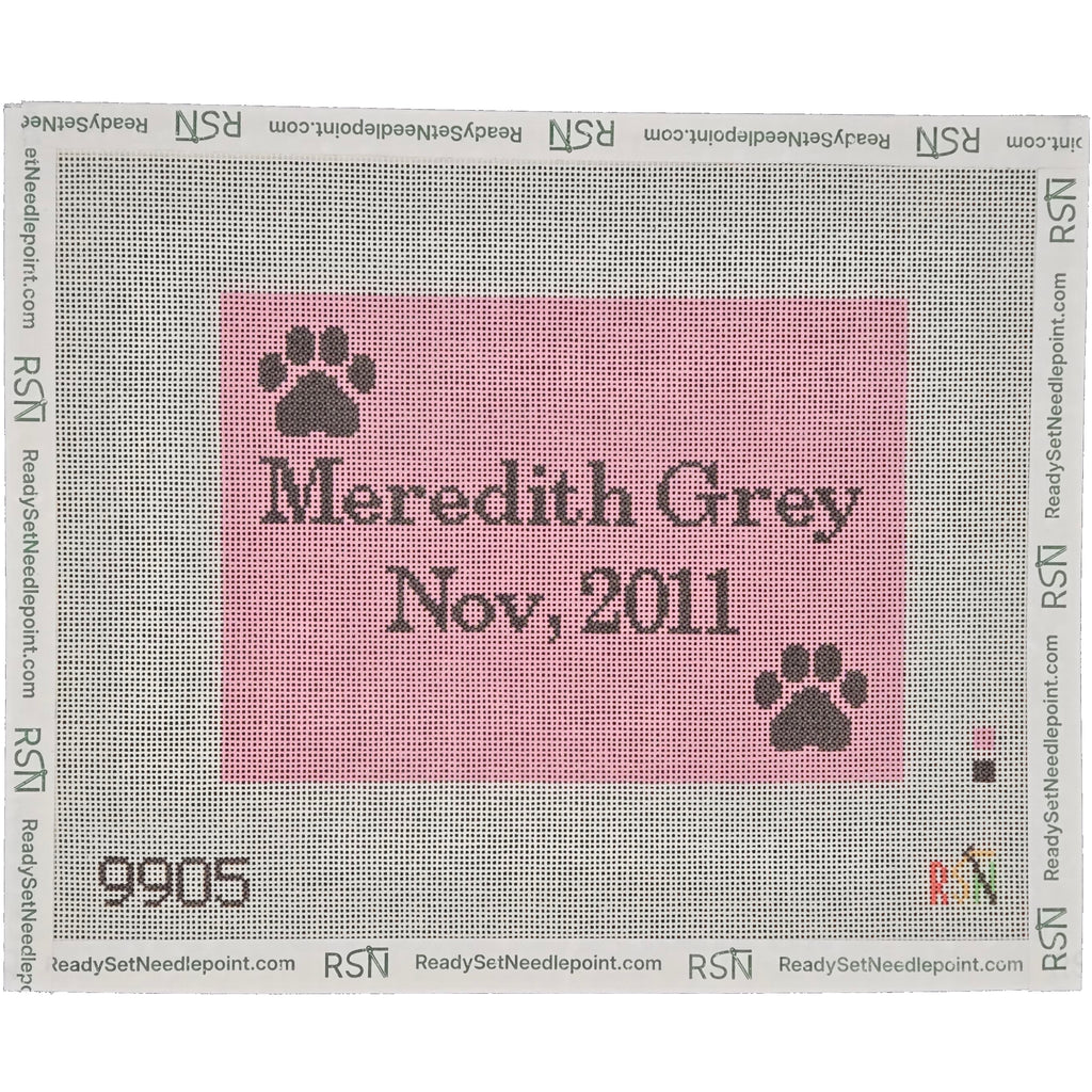 Pet Paws Customizable Needlepoint Canvas Design