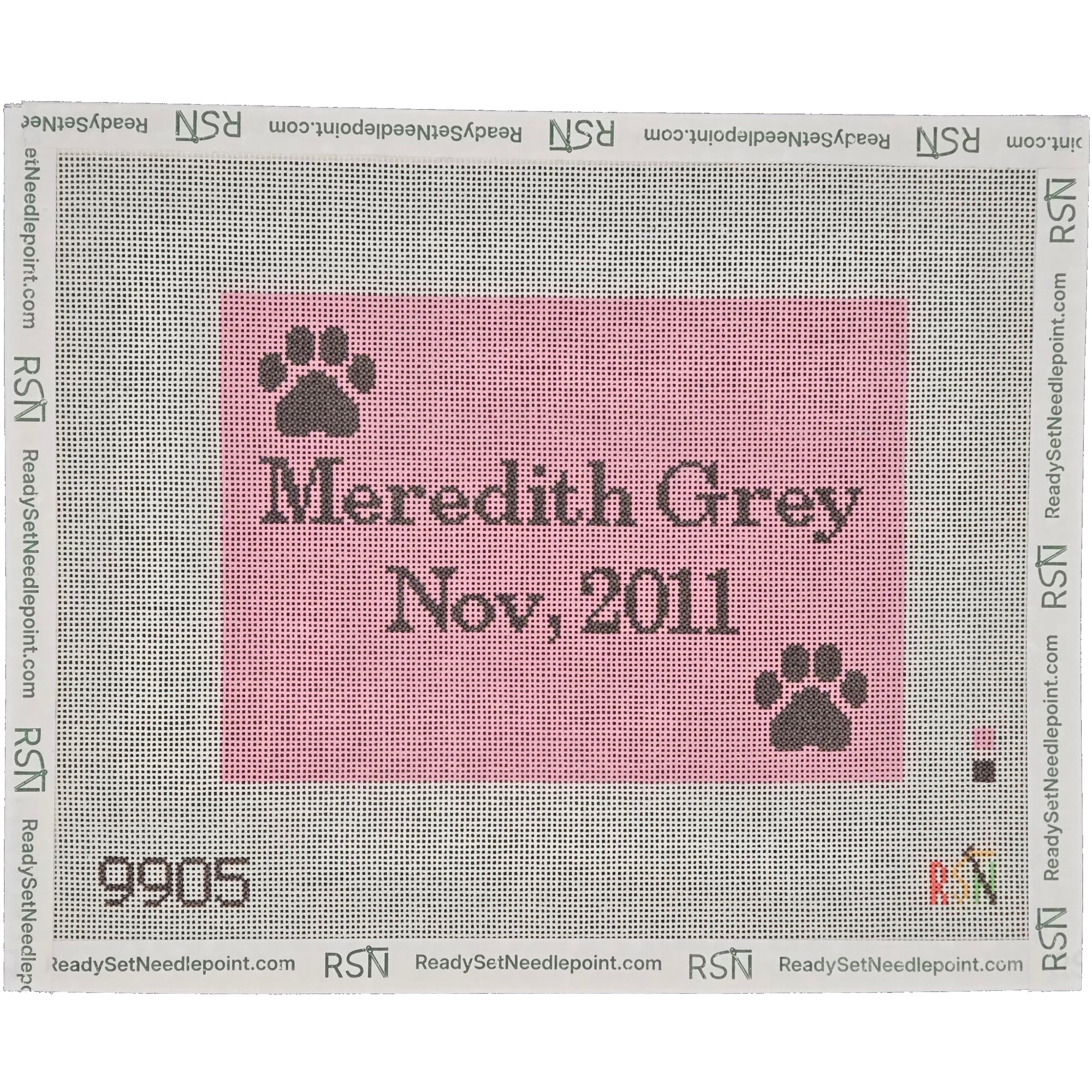 Pet Paws Customizable Needlepoint Canvas Design
