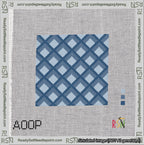 Dimensional Diamonds Blue Needlepoint Canvas Design