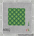 Dimensional Diamonds Green Needlepoint Canvas Design