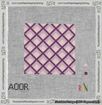 Dimensional Diamonds Purple Needlepoint Canvas Design