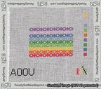 Geometric Rainbow Bag Tag Needlepoint Canvas Design