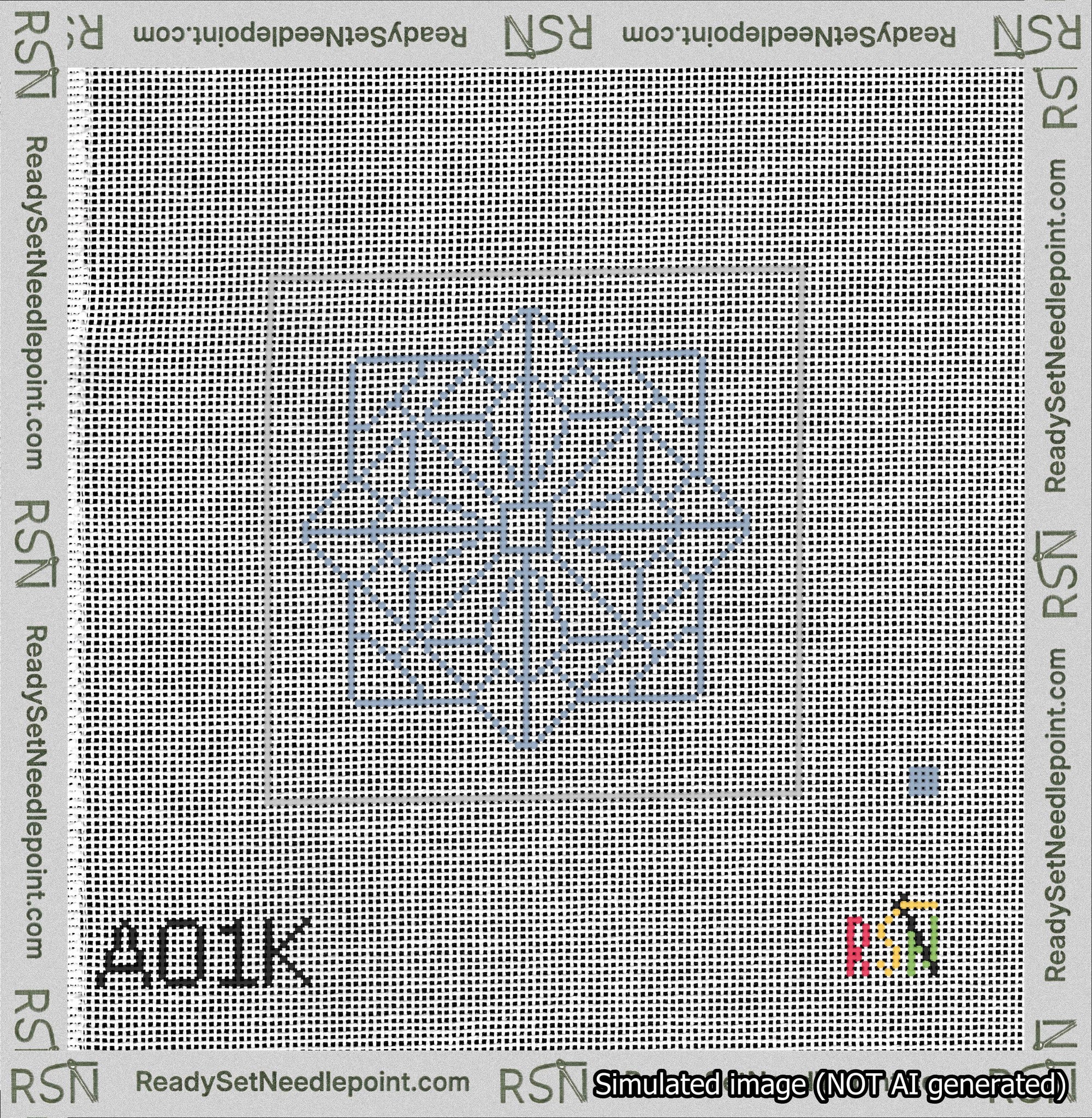 8-Pointed Mandala Outline Needlepoint Canvas Design