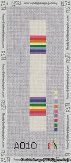 Blanket Stripe Rainbow Key Fob Needlepoint Canvas Design