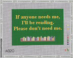 Reading Please Dont Need Me Needlepoint Canvas Design