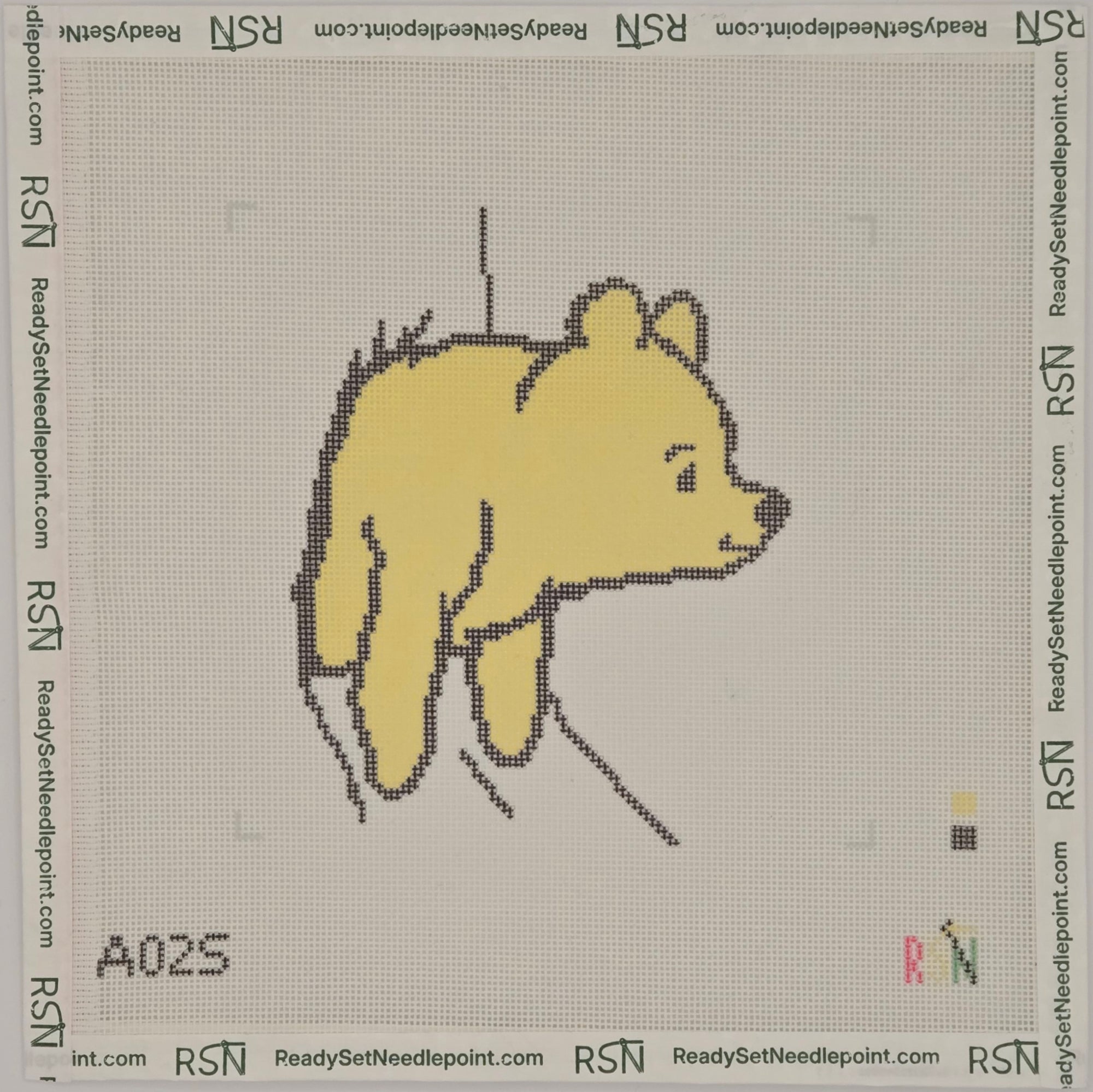 Classic Winnie-the-Pooh Stuck Face Out Needlepoint Canvas Design