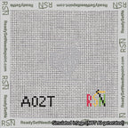 A taped needlepoint canvas with the design: Square Diamond.