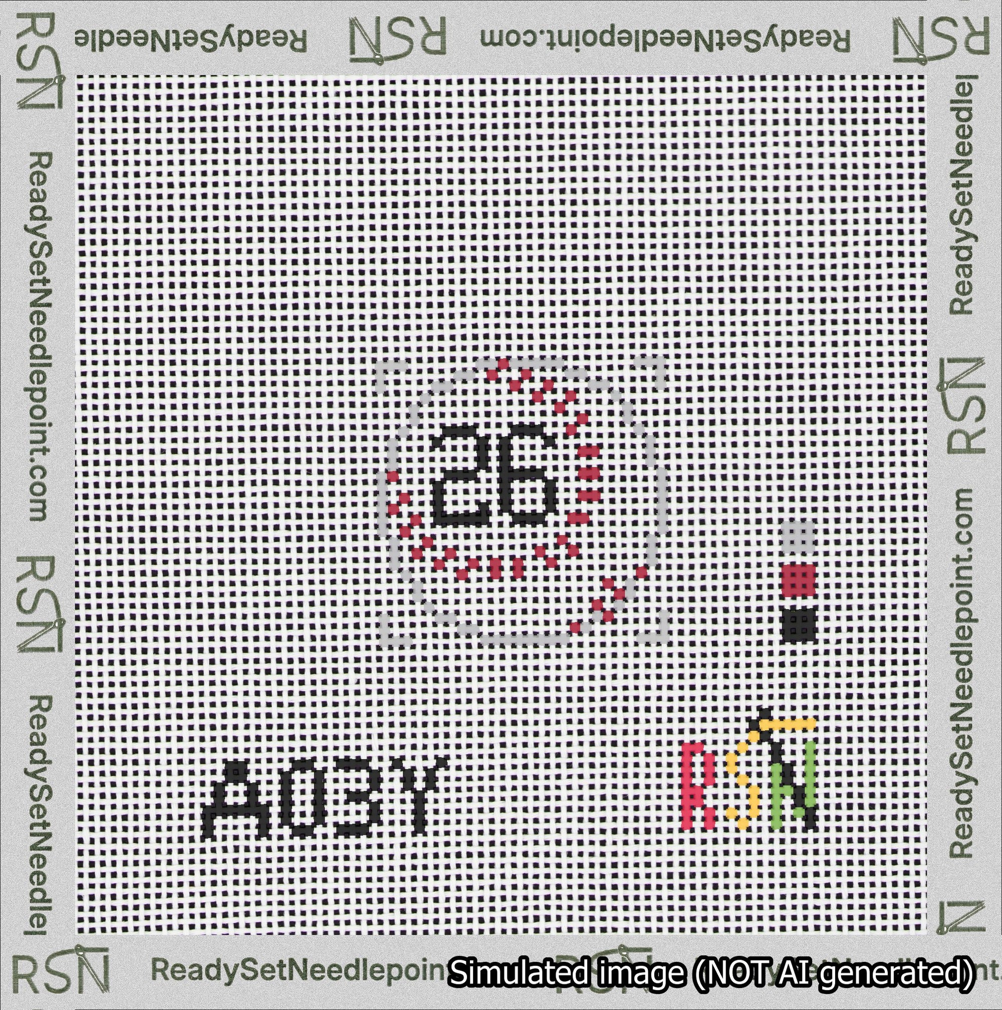 Baseball Bag Charm Black 0-49 Needlepoint Canvas Design