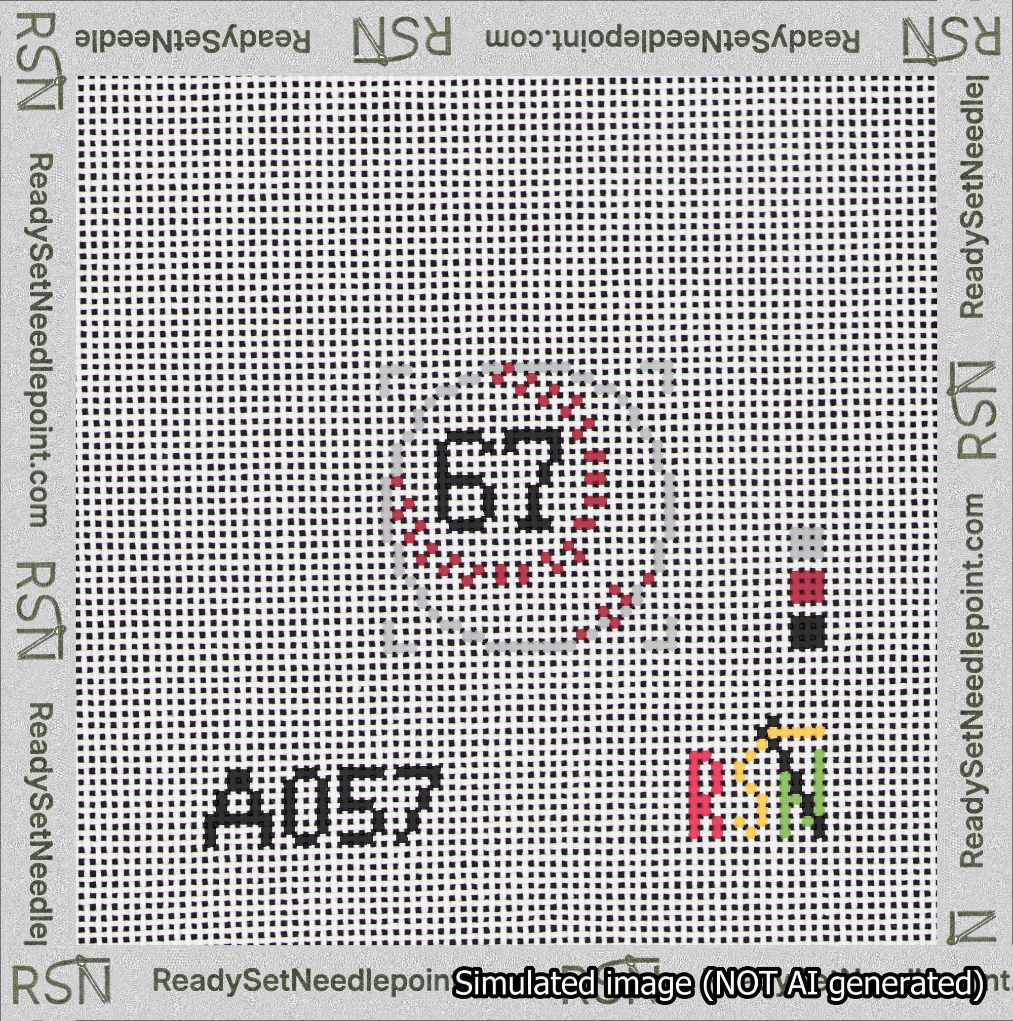 Baseball Bag Charm Black 50-99 Needlepoint Canvas Design