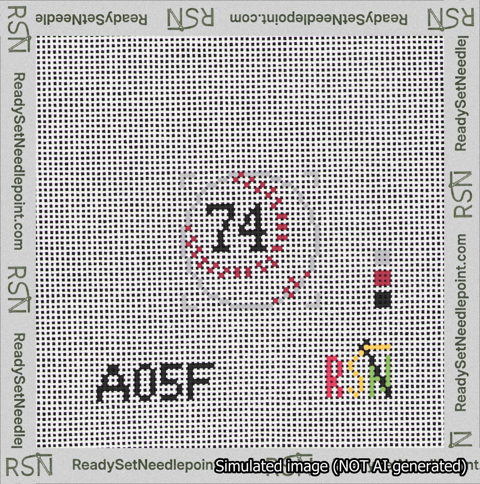 Baseball Bag Charm Black 50-99 Needlepoint Canvas Design