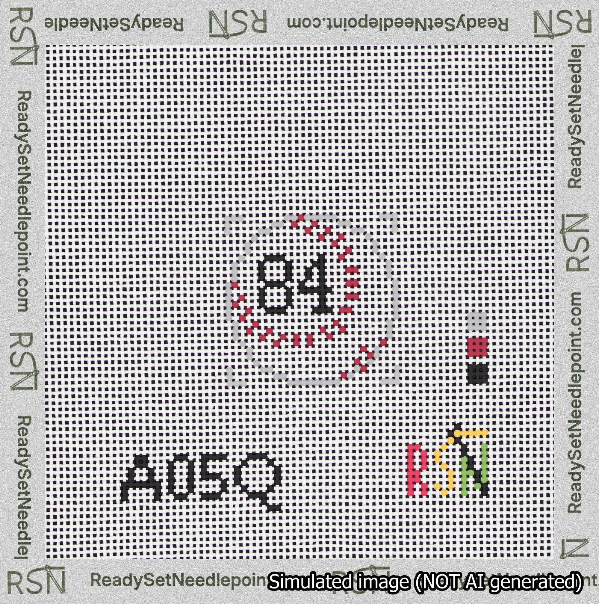 Baseball Bag Charm Black 50-99 Needlepoint Canvas Design