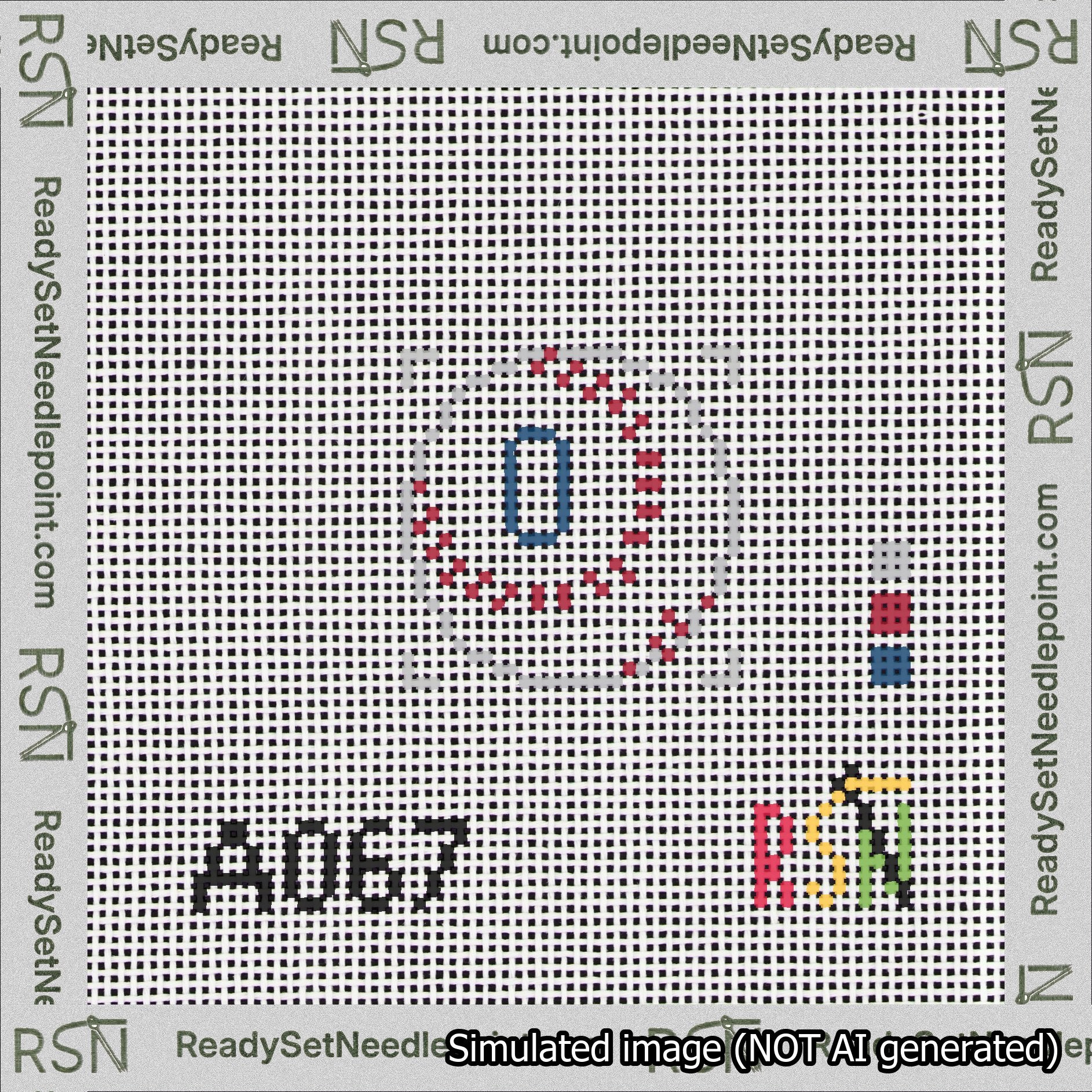 Baseball Bag Charm Blue 0-49 Needlepoint Canvas Design