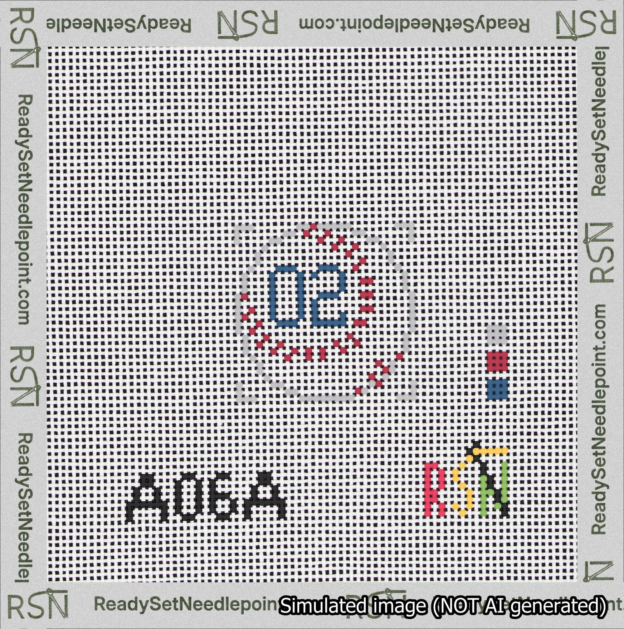 Baseball Bag Charm Blue 0-49 Needlepoint Canvas Design