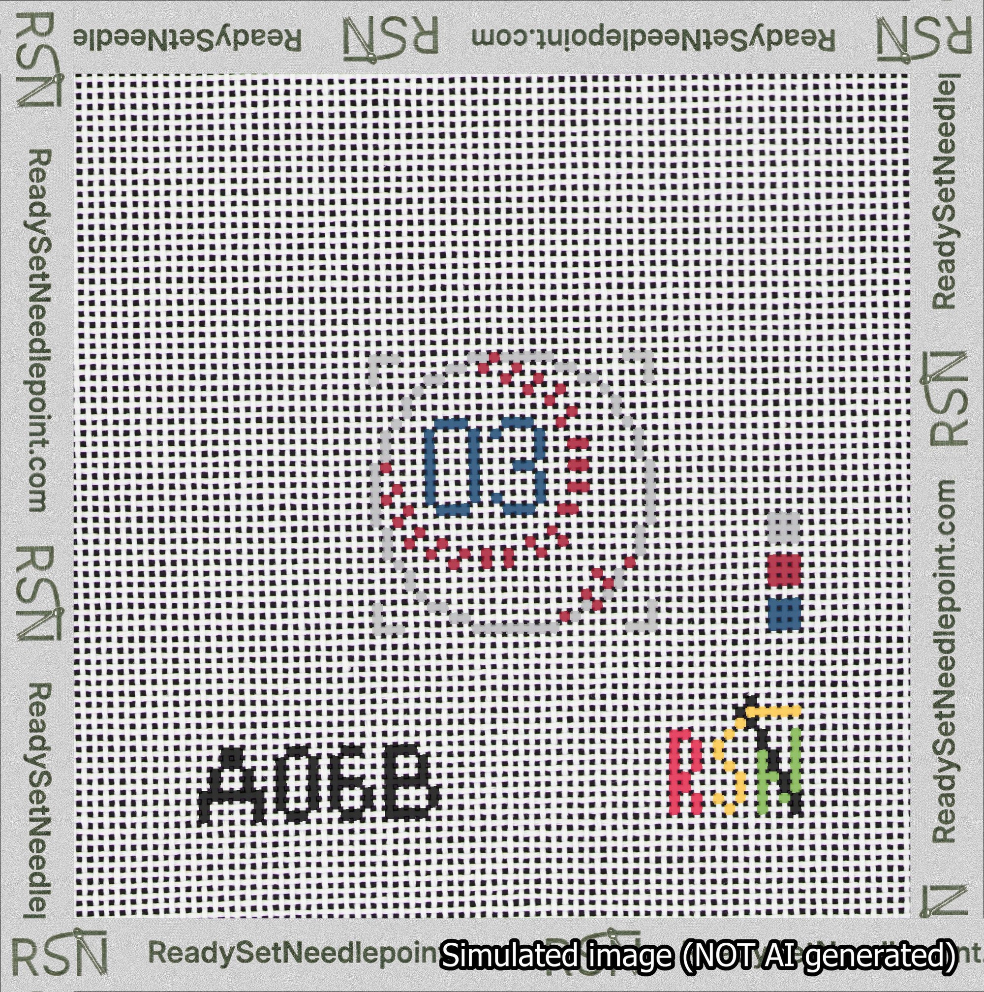 Baseball Bag Charm Blue 0-49 Needlepoint Canvas Design