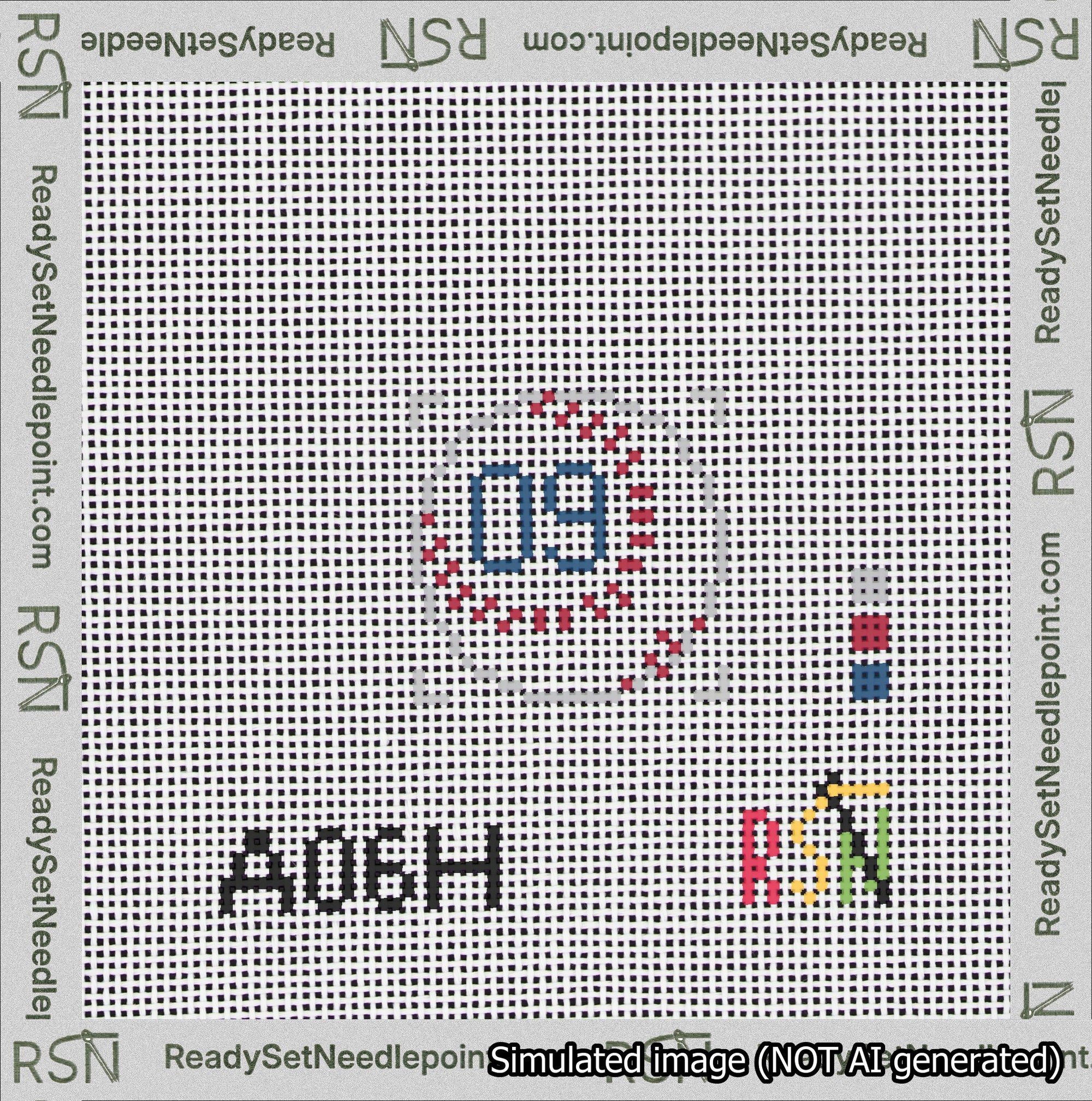 Baseball Bag Charm Blue 0-49 Needlepoint Canvas Design