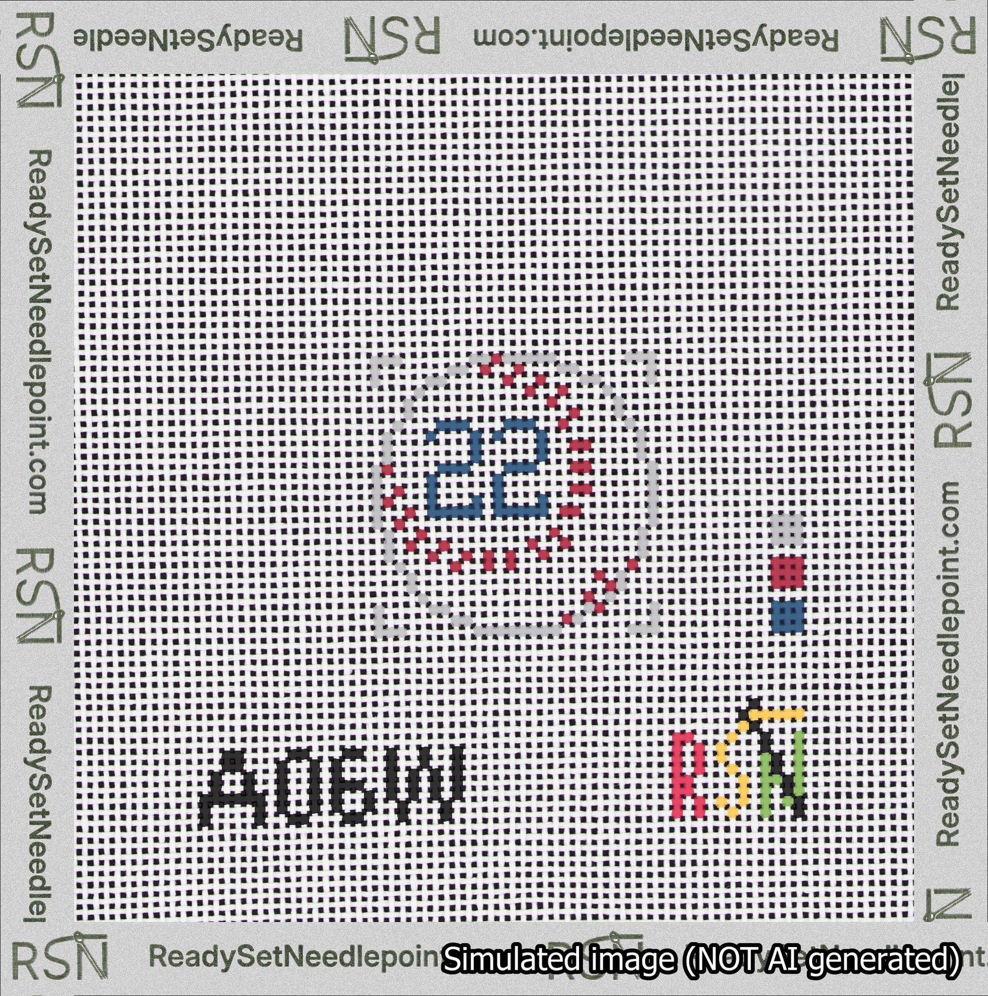 Baseball Bag Charm Blue 0-49 Needlepoint Canvas Design