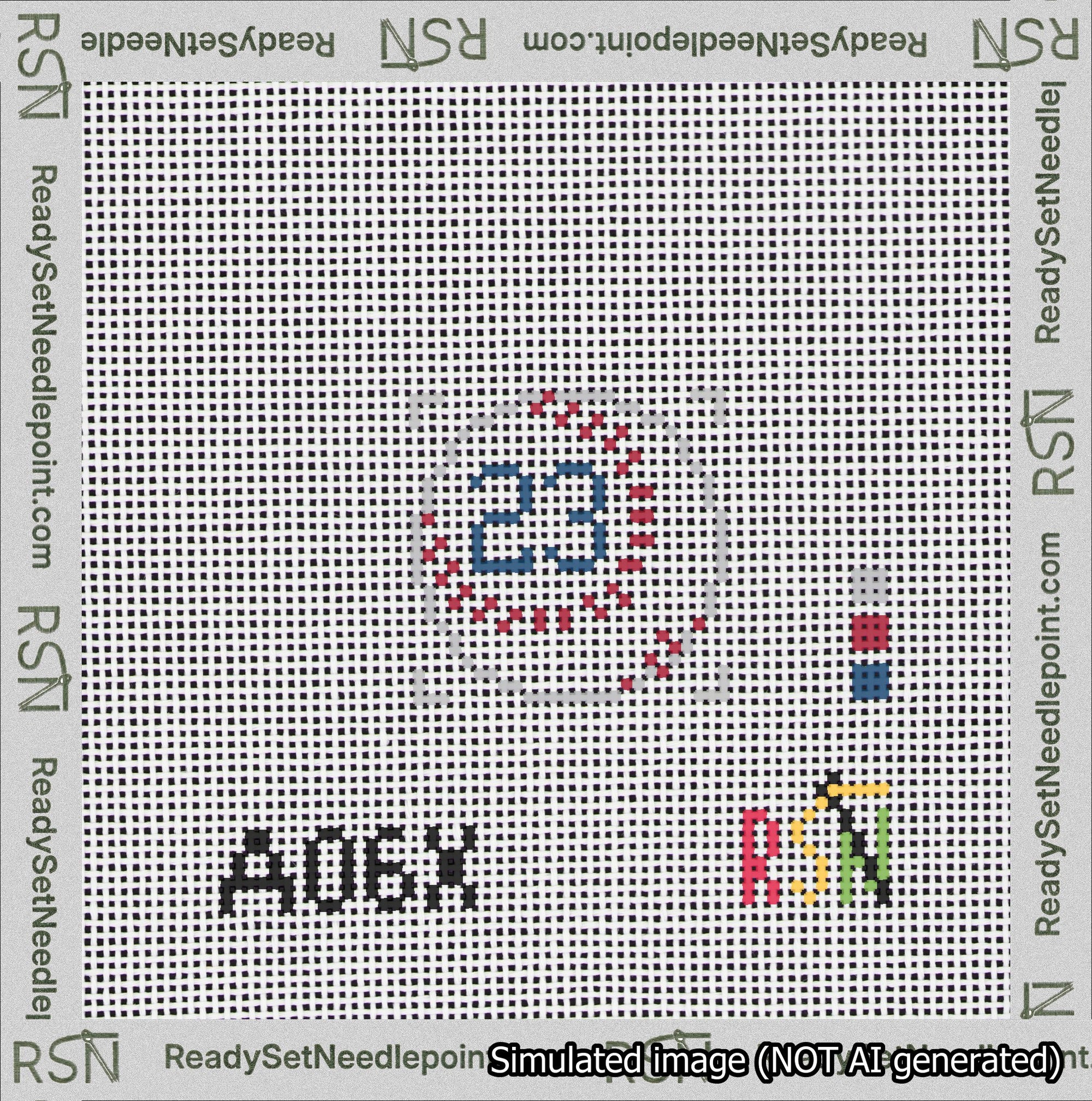 Baseball Bag Charm Blue 0-49 Needlepoint Canvas Design