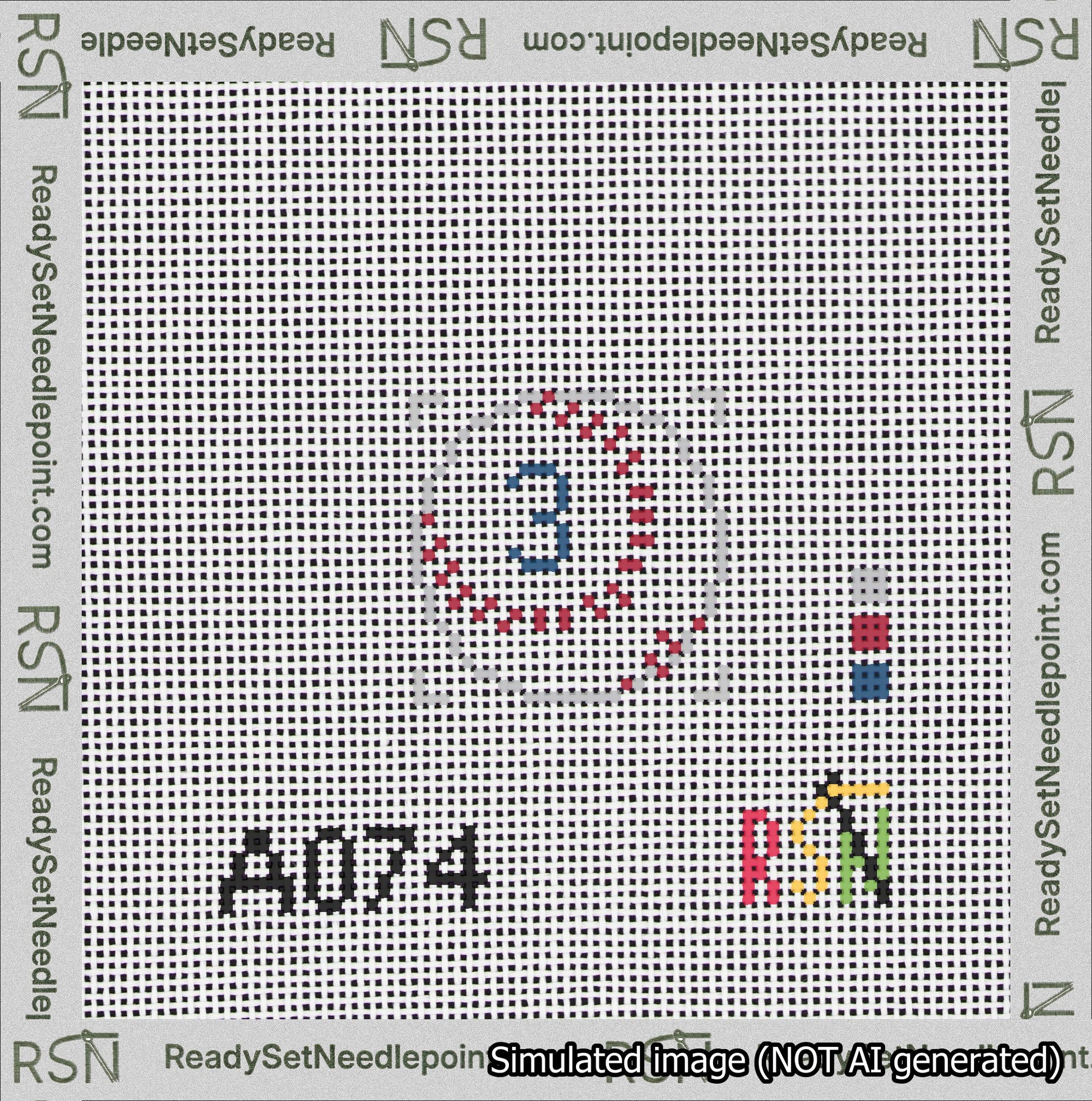 Baseball Bag Charm Blue 0-49 Needlepoint Canvas Design