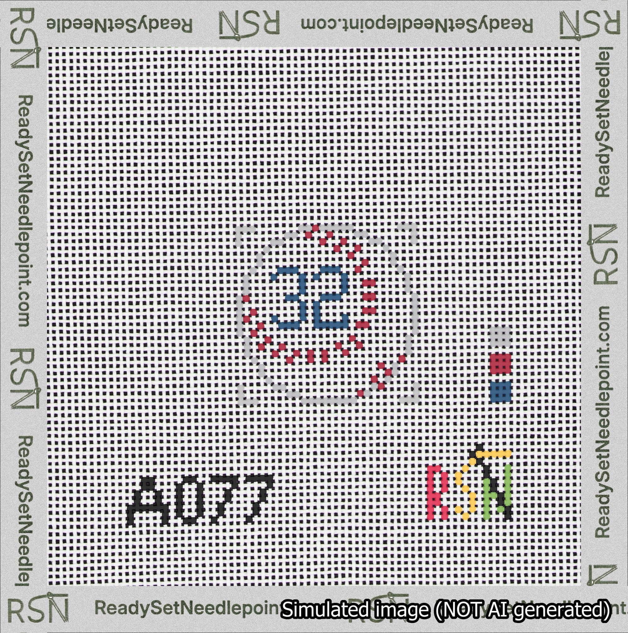 Baseball Bag Charm Blue 0-49 Needlepoint Canvas Design