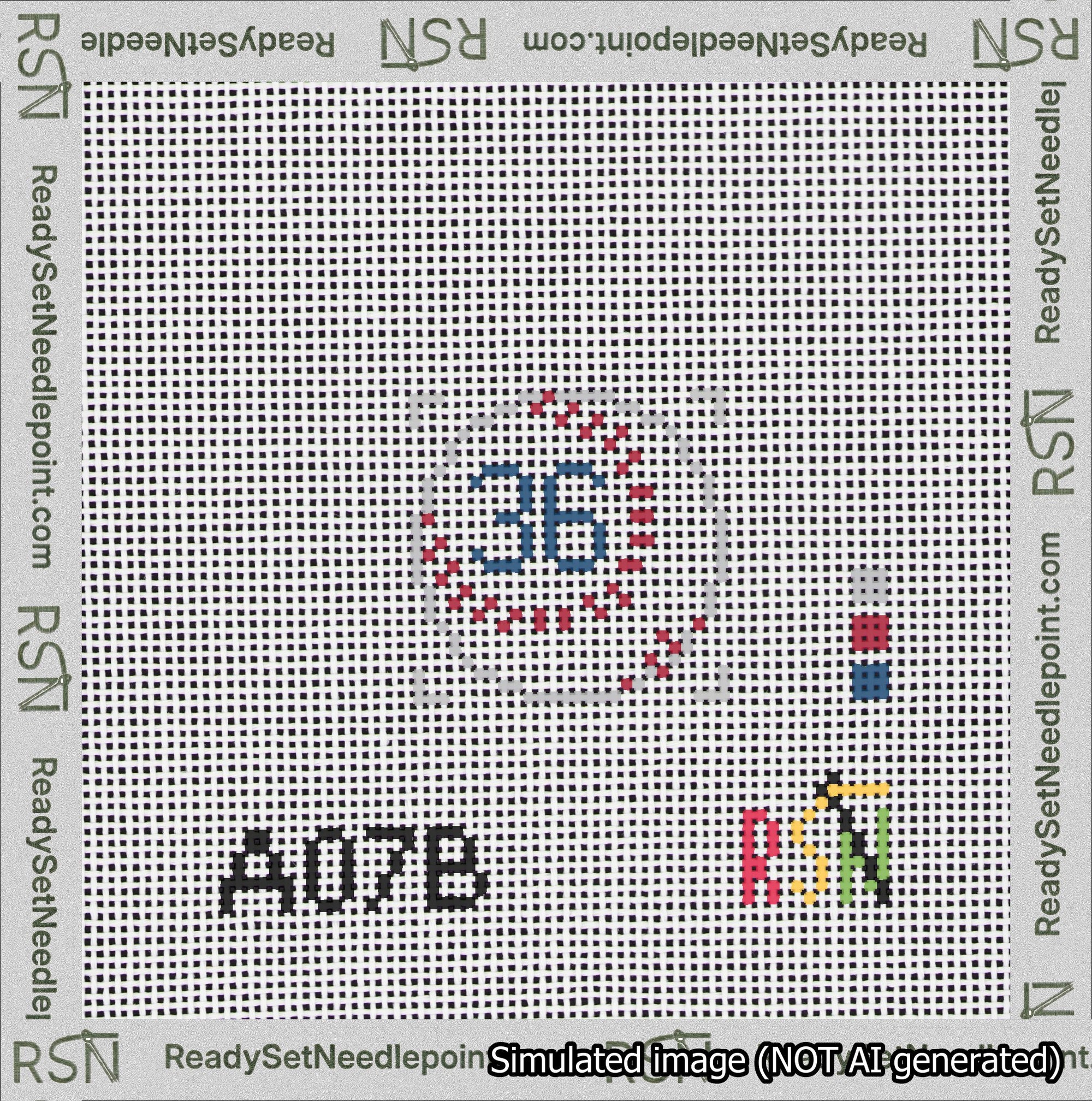 Baseball Bag Charm Blue 0-49 Needlepoint Canvas Design