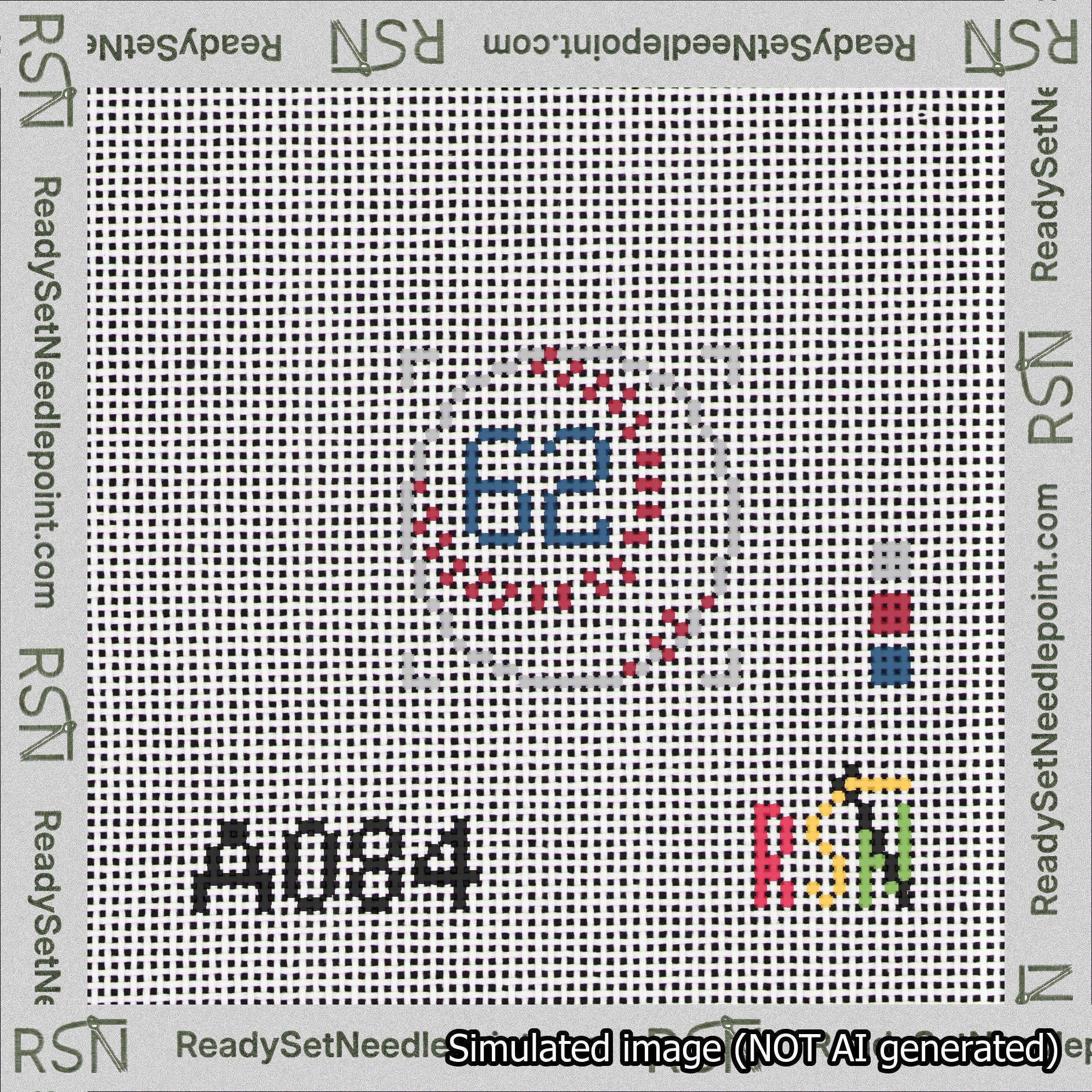 Baseball Bag Charm Blue 50-99 Needlepoint Canvas Design