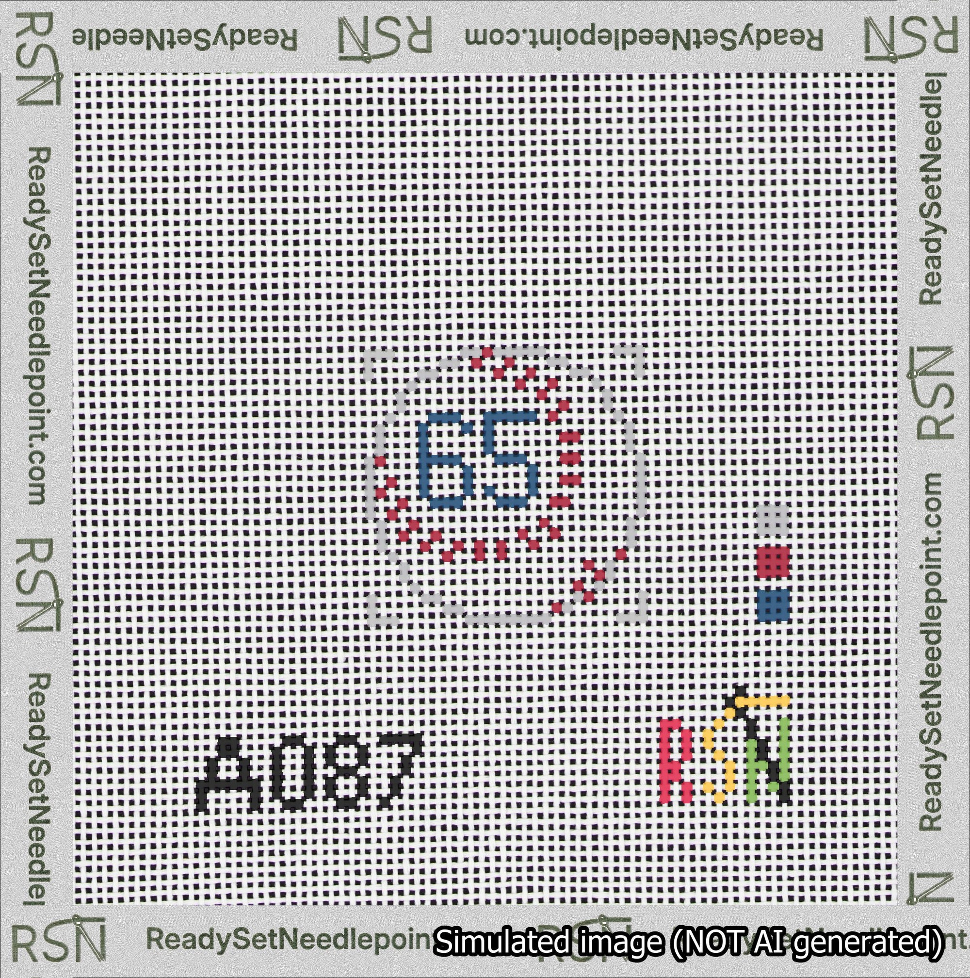 Baseball Bag Charm Blue 50-99 Needlepoint Canvas Design