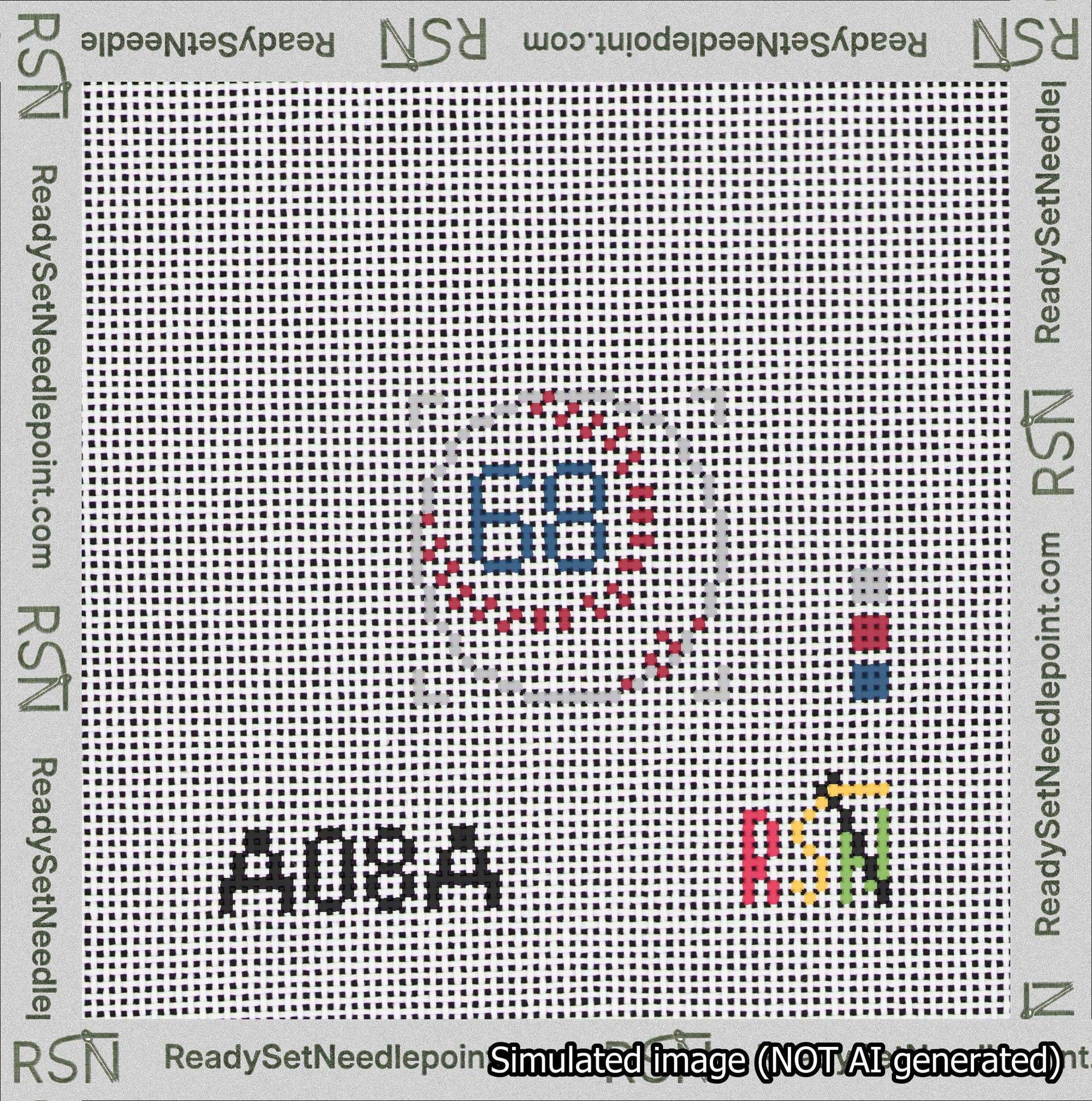 Baseball Bag Charm Blue 50-99 Needlepoint Canvas Design