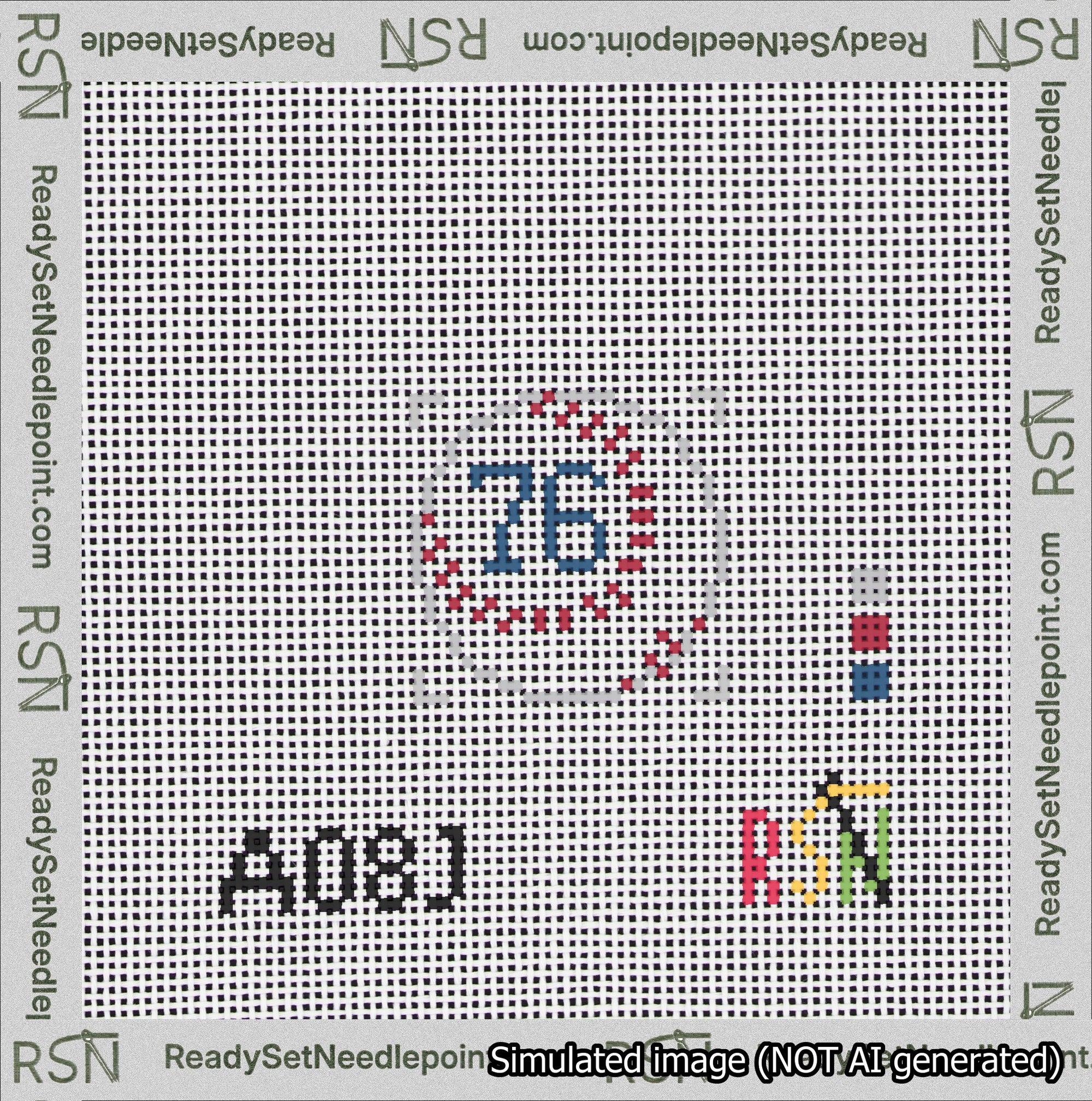 Baseball Bag Charm Blue 50-99 Needlepoint Canvas Design