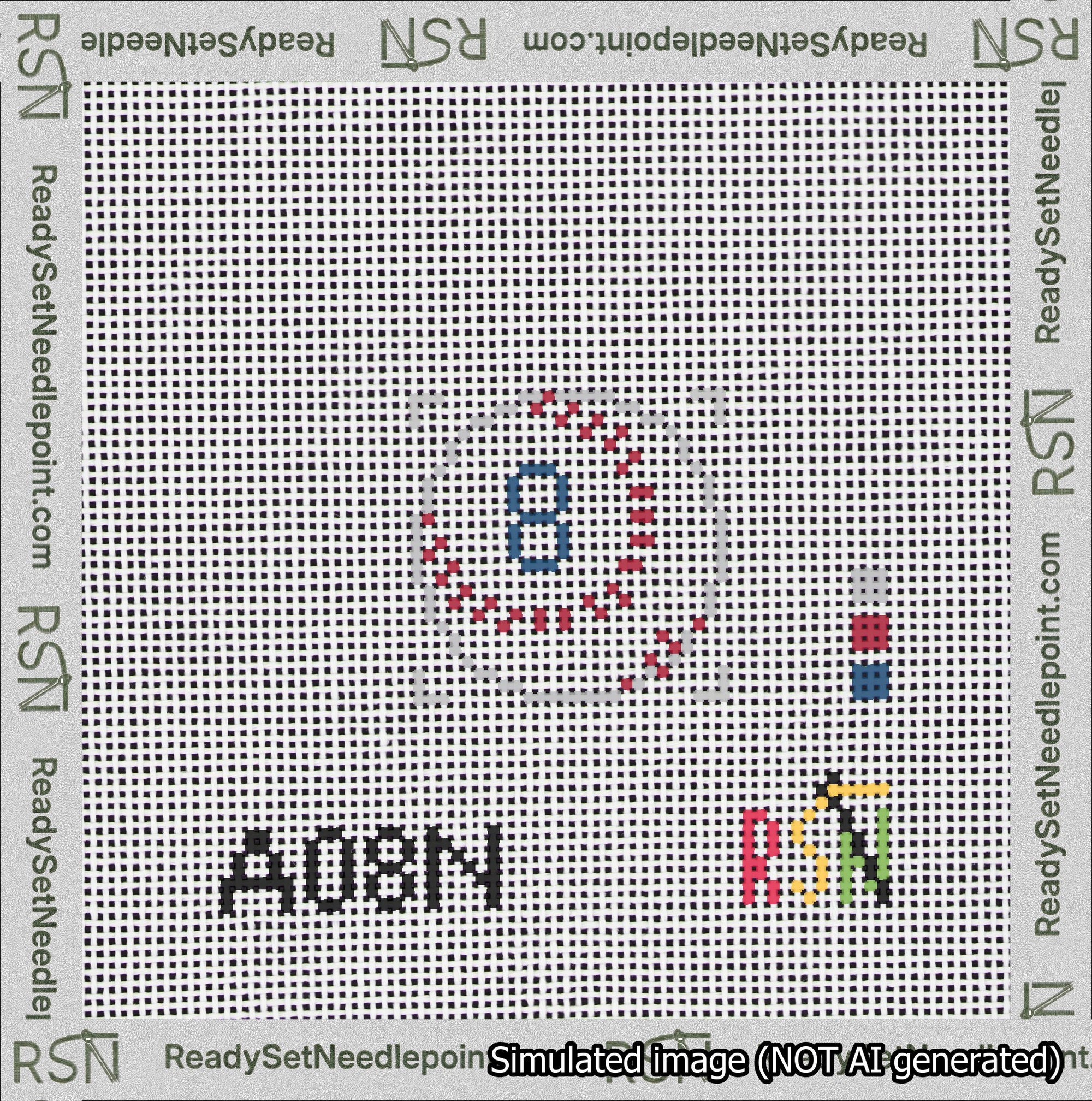 Baseball Bag Charm Blue 0-49 Needlepoint Canvas Design