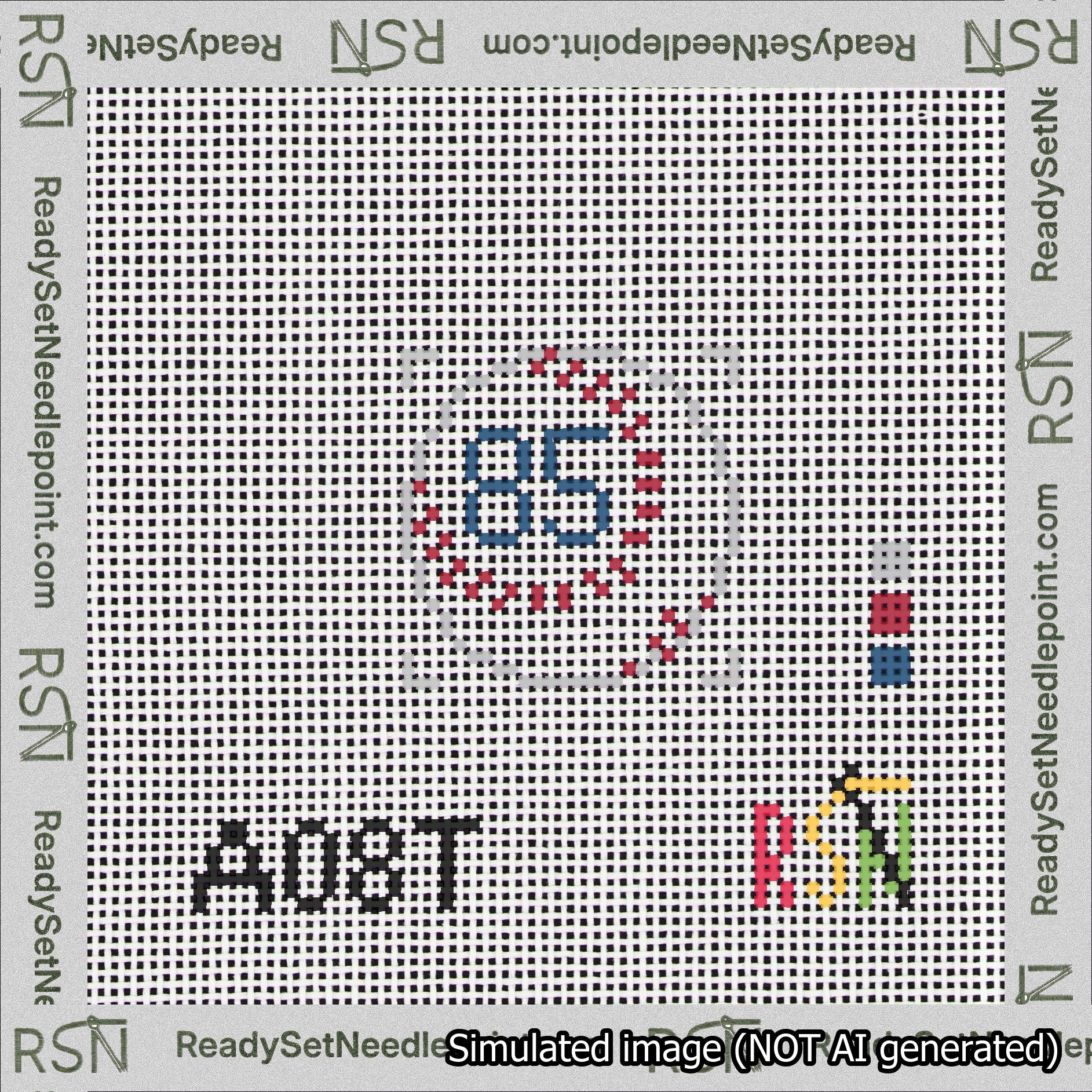 Baseball Bag Charm Blue 50-99 Needlepoint Canvas Design