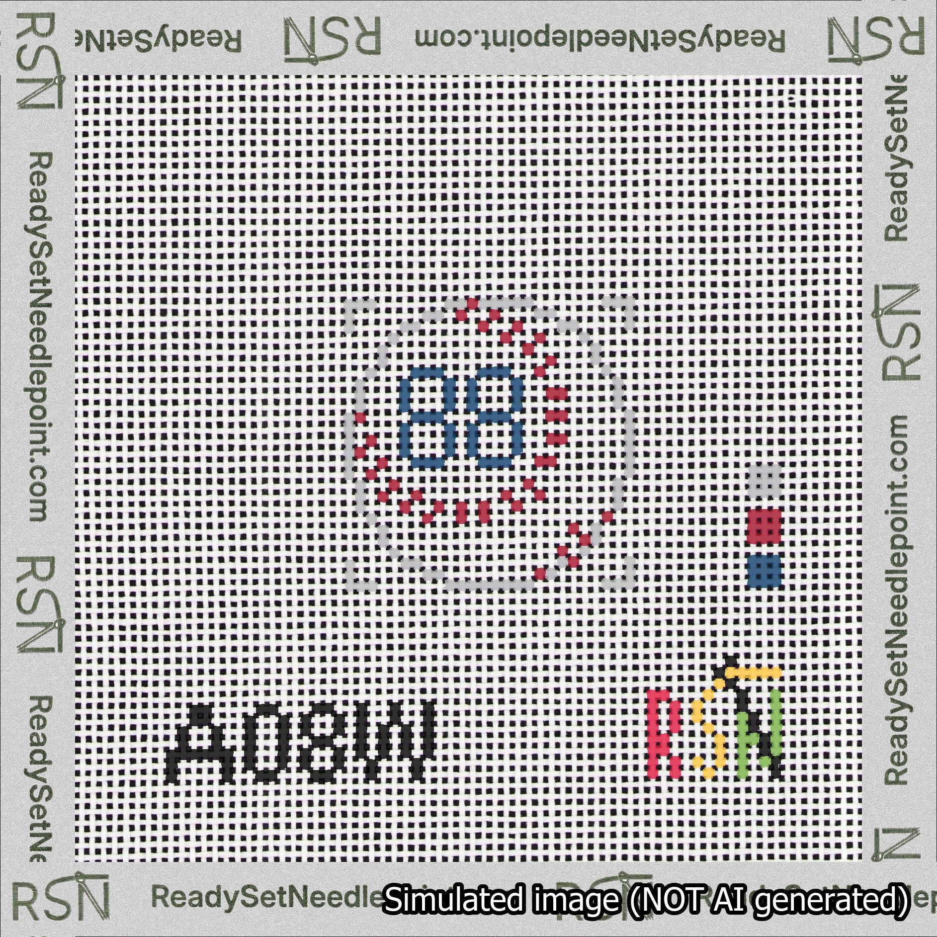 Baseball Bag Charm Blue 50-99 Needlepoint Canvas Design