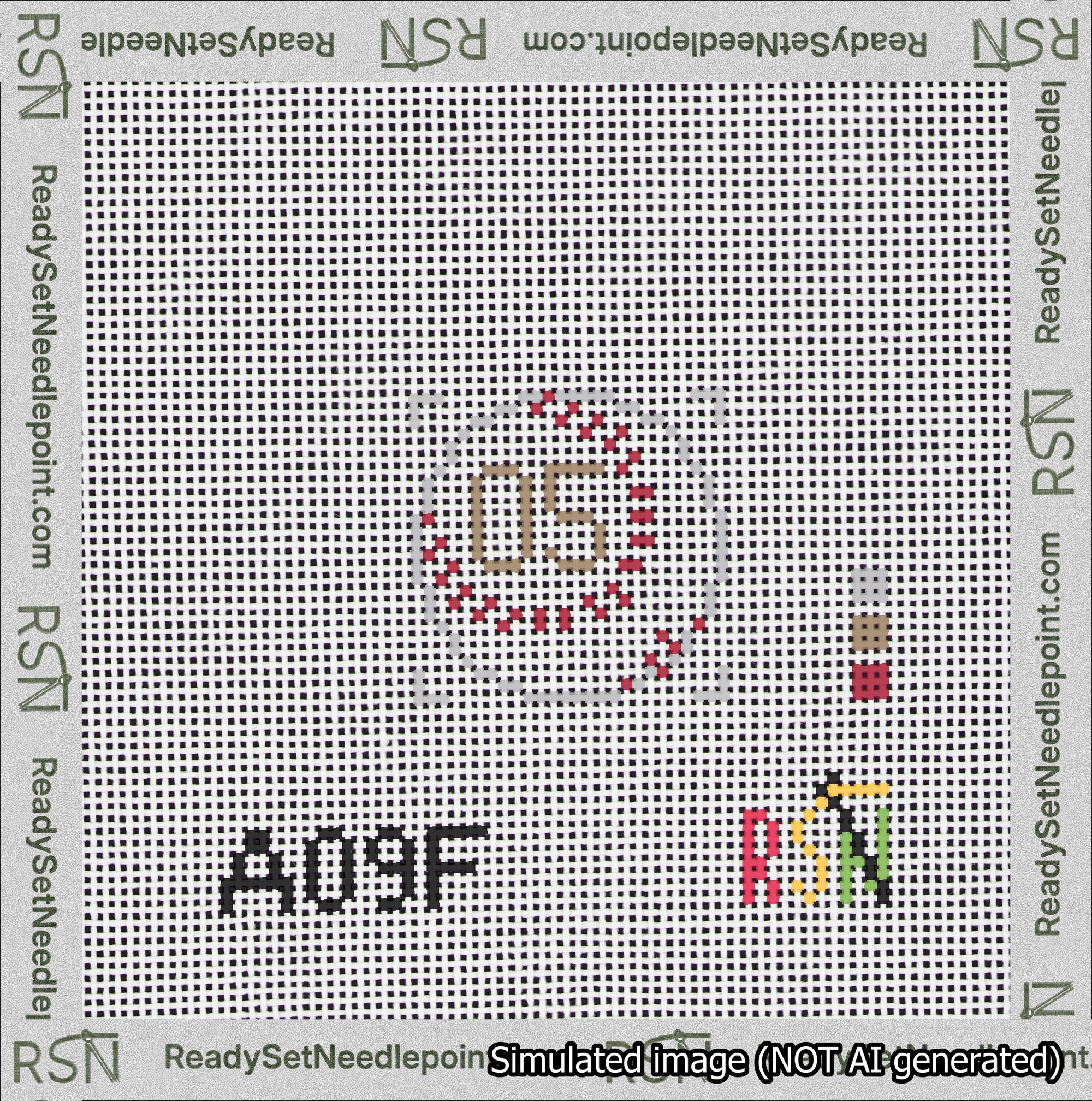 Baseball Bag Charm Brown 0-49 Needlepoint Canvas Design