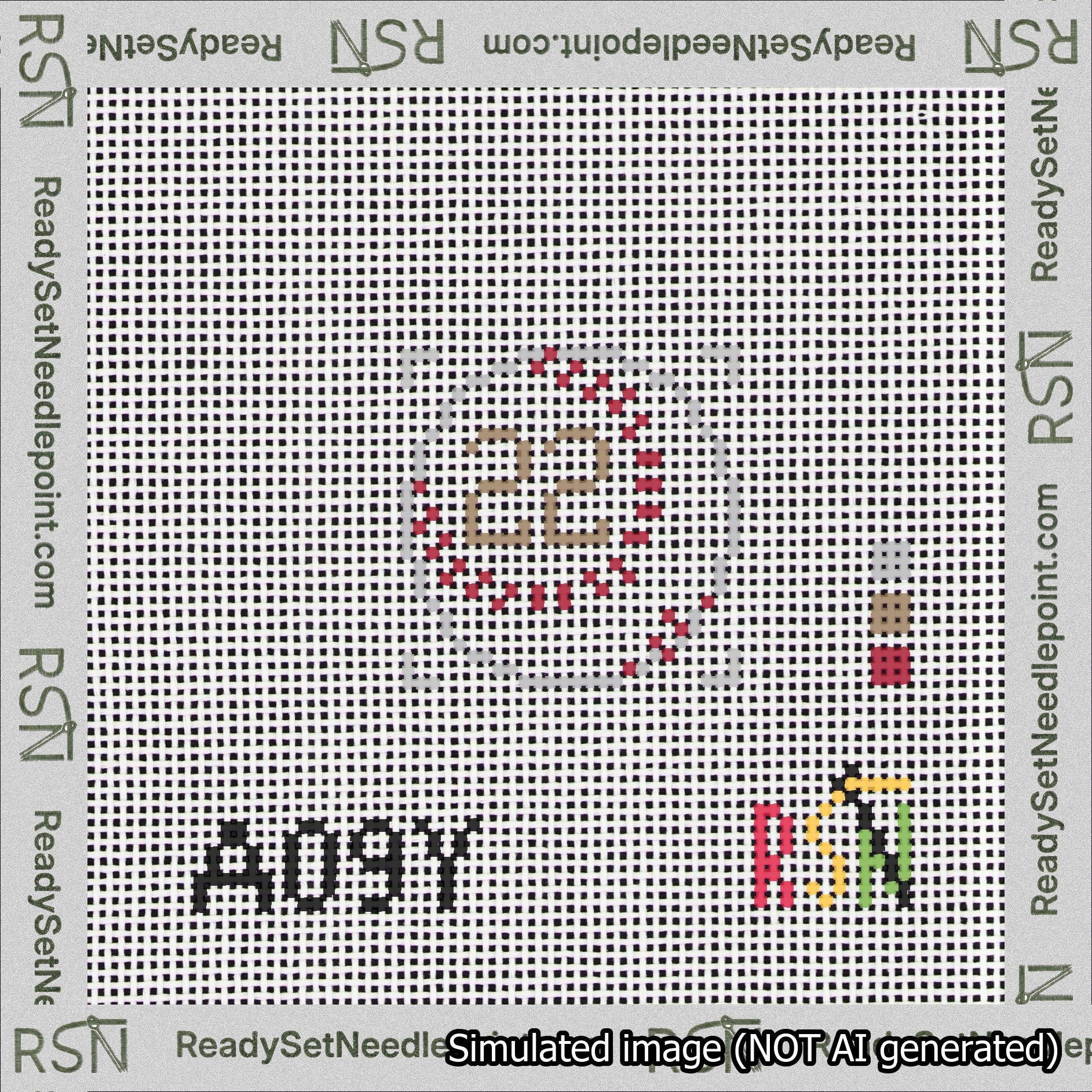 Baseball Bag Charm Brown 0-49 Needlepoint Canvas Design