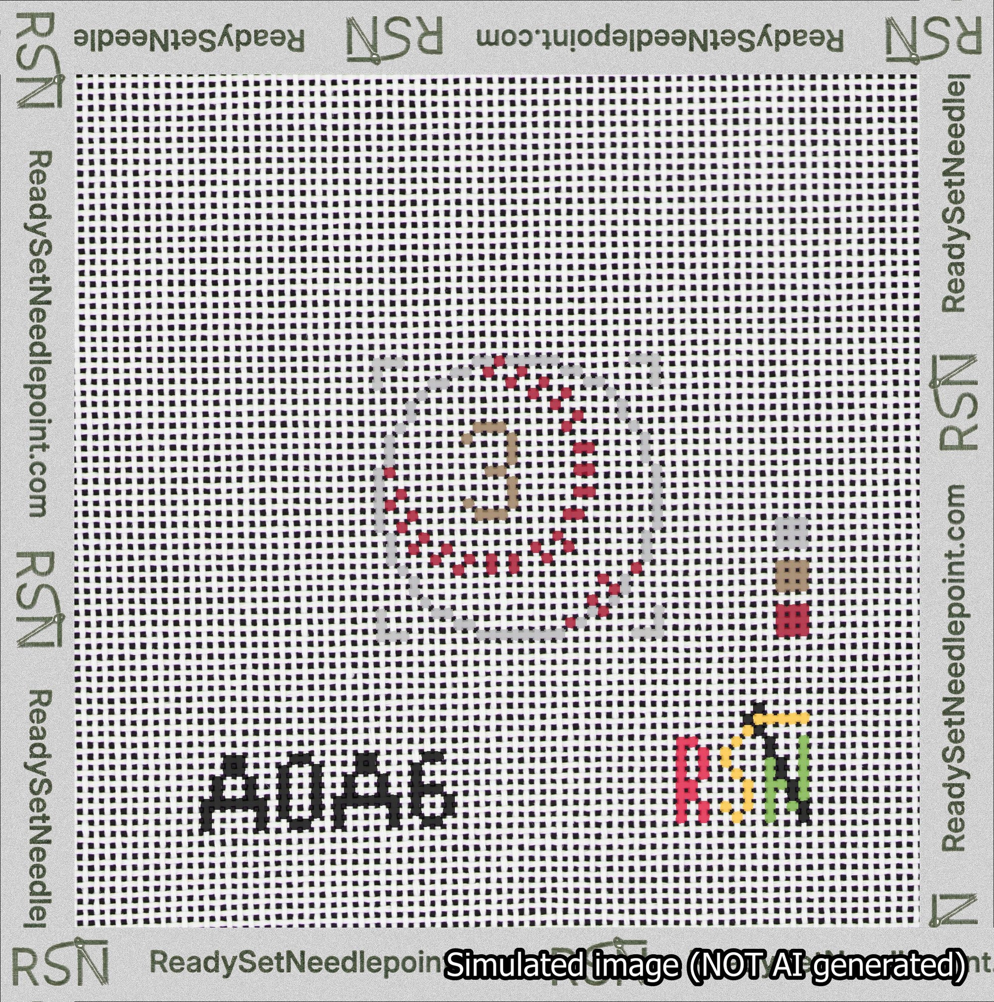 Baseball Bag Charm Brown 0-49 Needlepoint Canvas Design