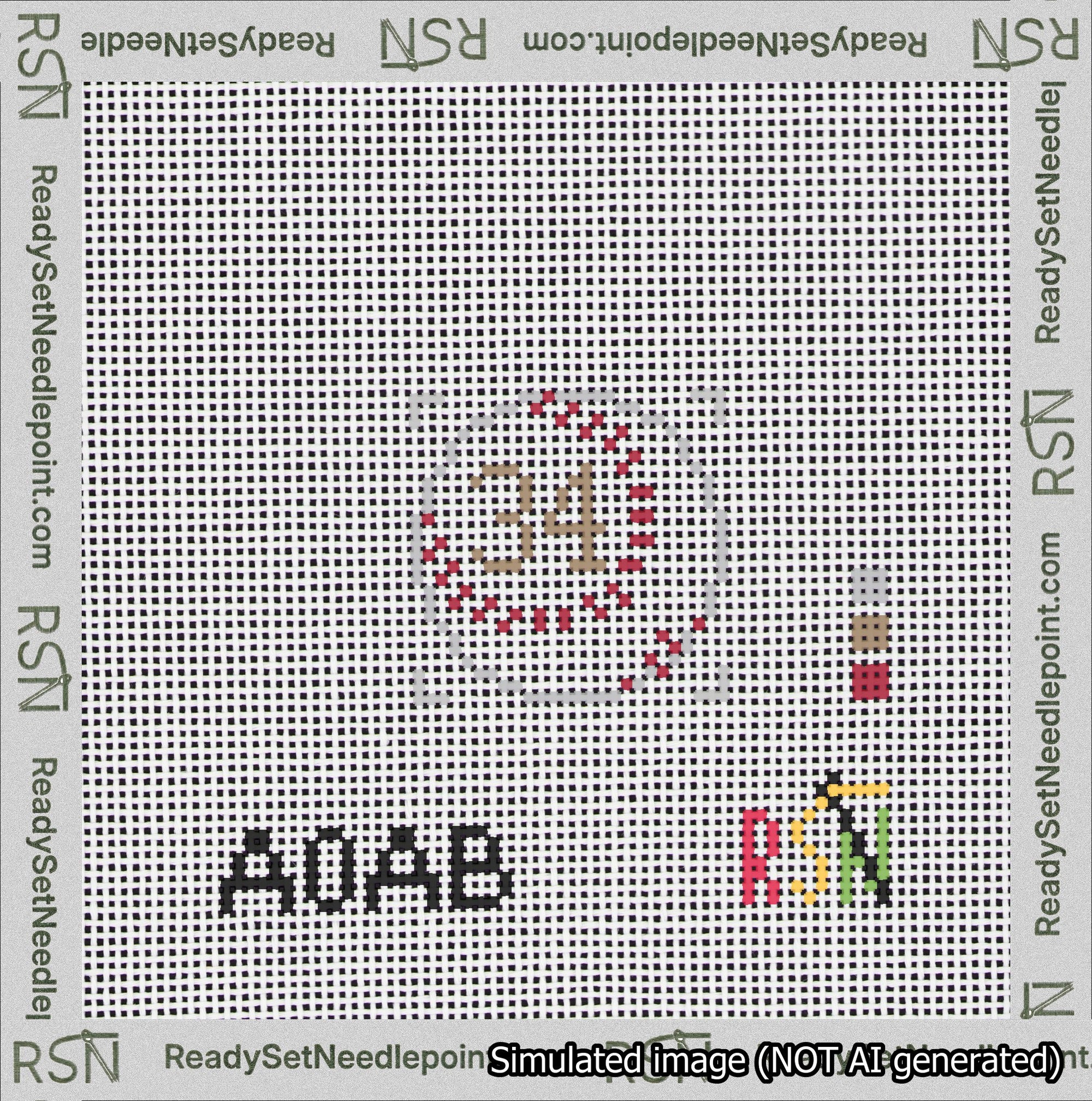 Baseball Bag Charm Brown 0-49 Needlepoint Canvas Design