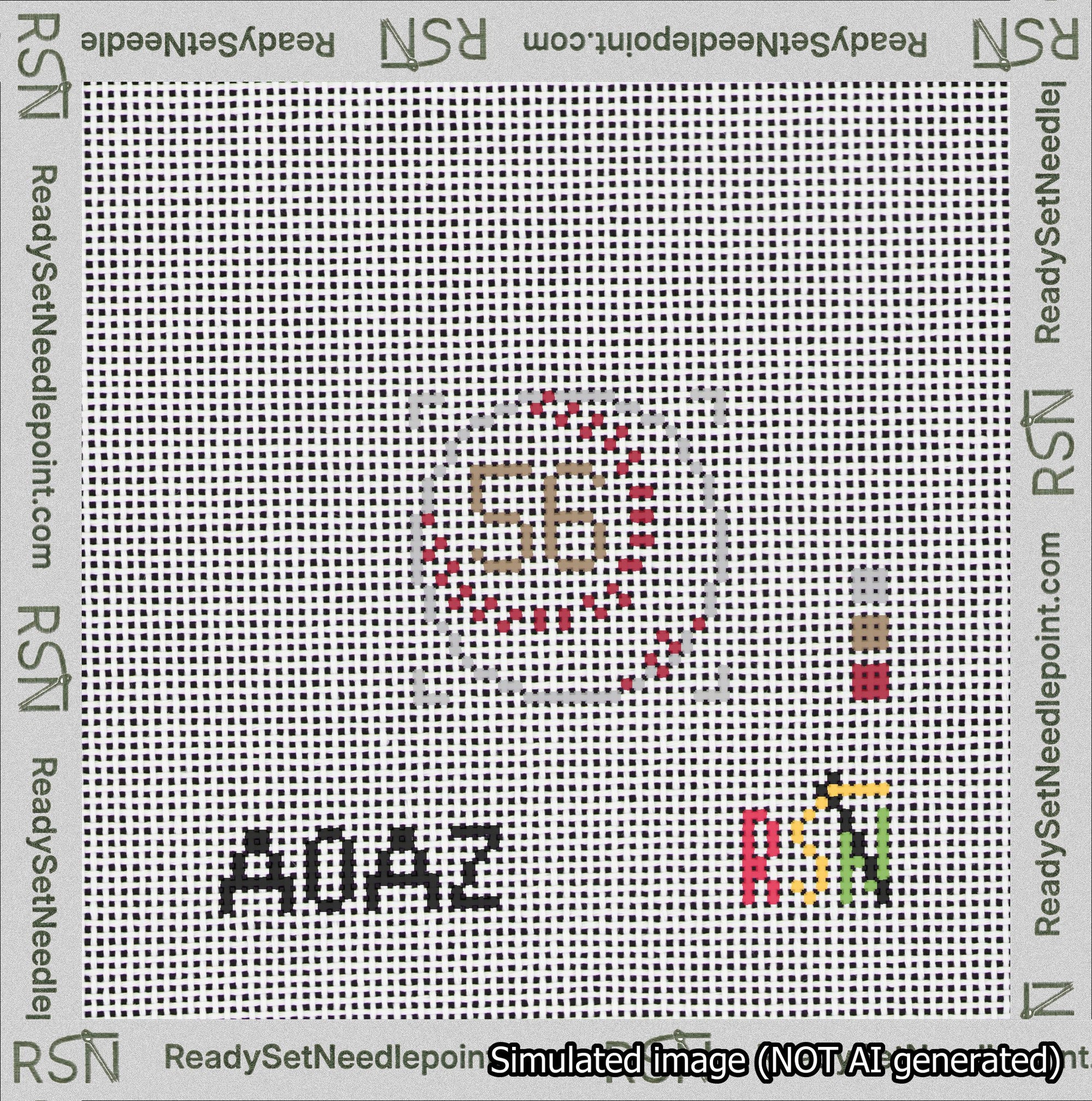 Baseball Bag Charm Brown 50-99 Needlepoint Canvas Design