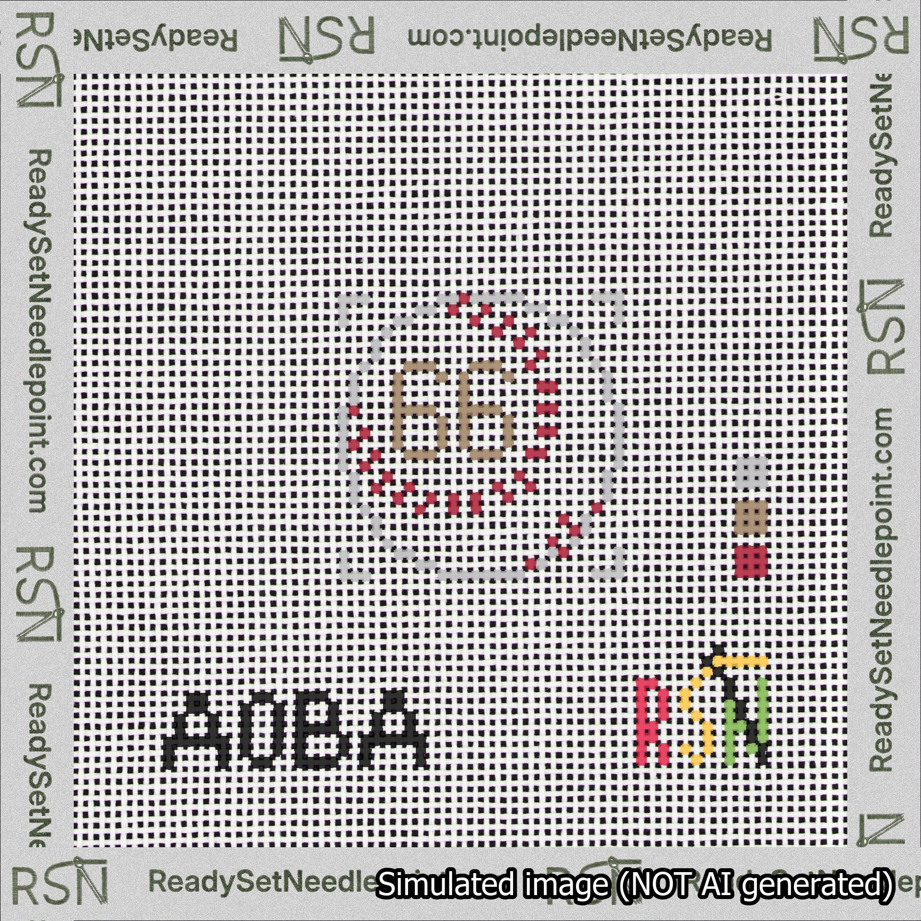 Baseball Bag Charm Brown 50-99 Needlepoint Canvas Design