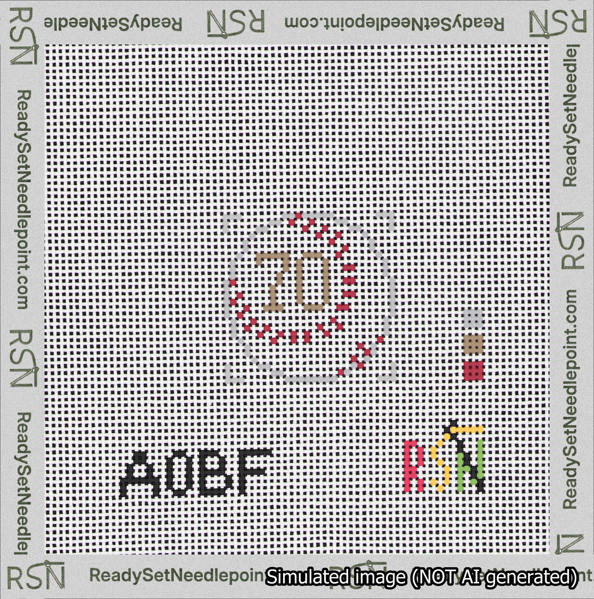 Baseball Bag Charm Brown 50-99 Needlepoint Canvas Design