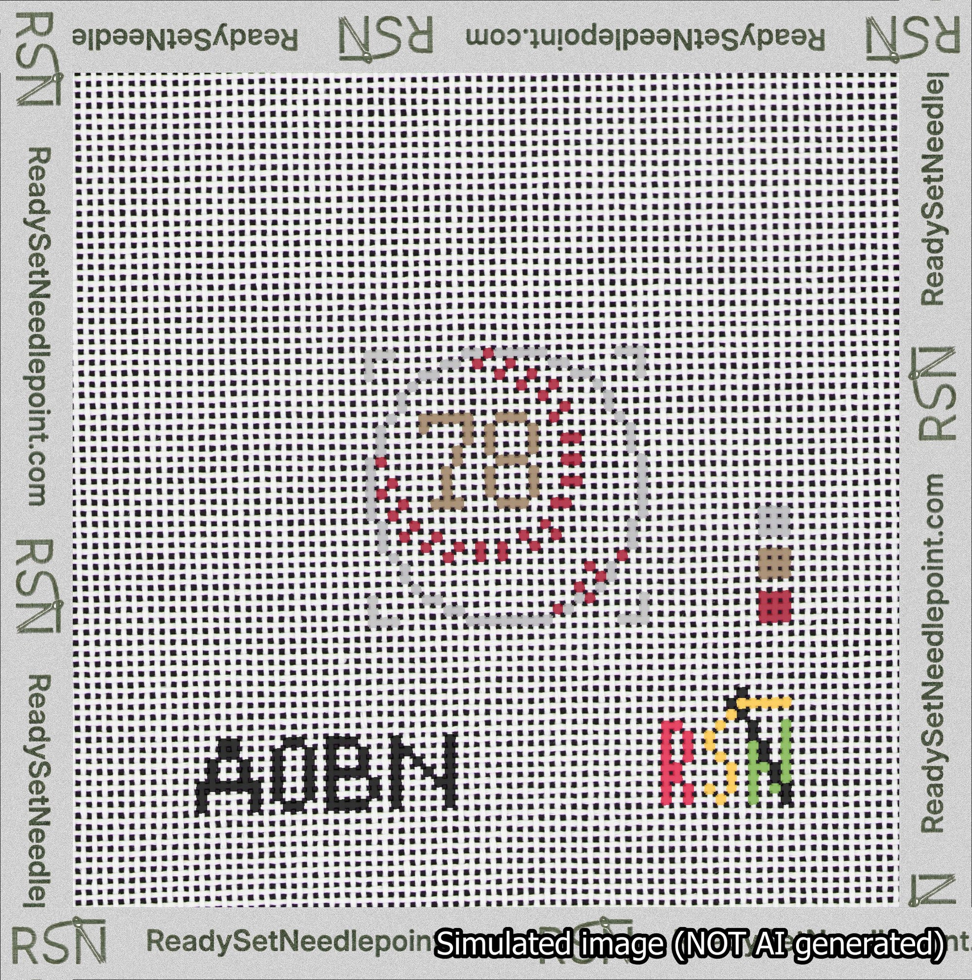 Baseball Bag Charm Brown 50-99 Needlepoint Canvas Design