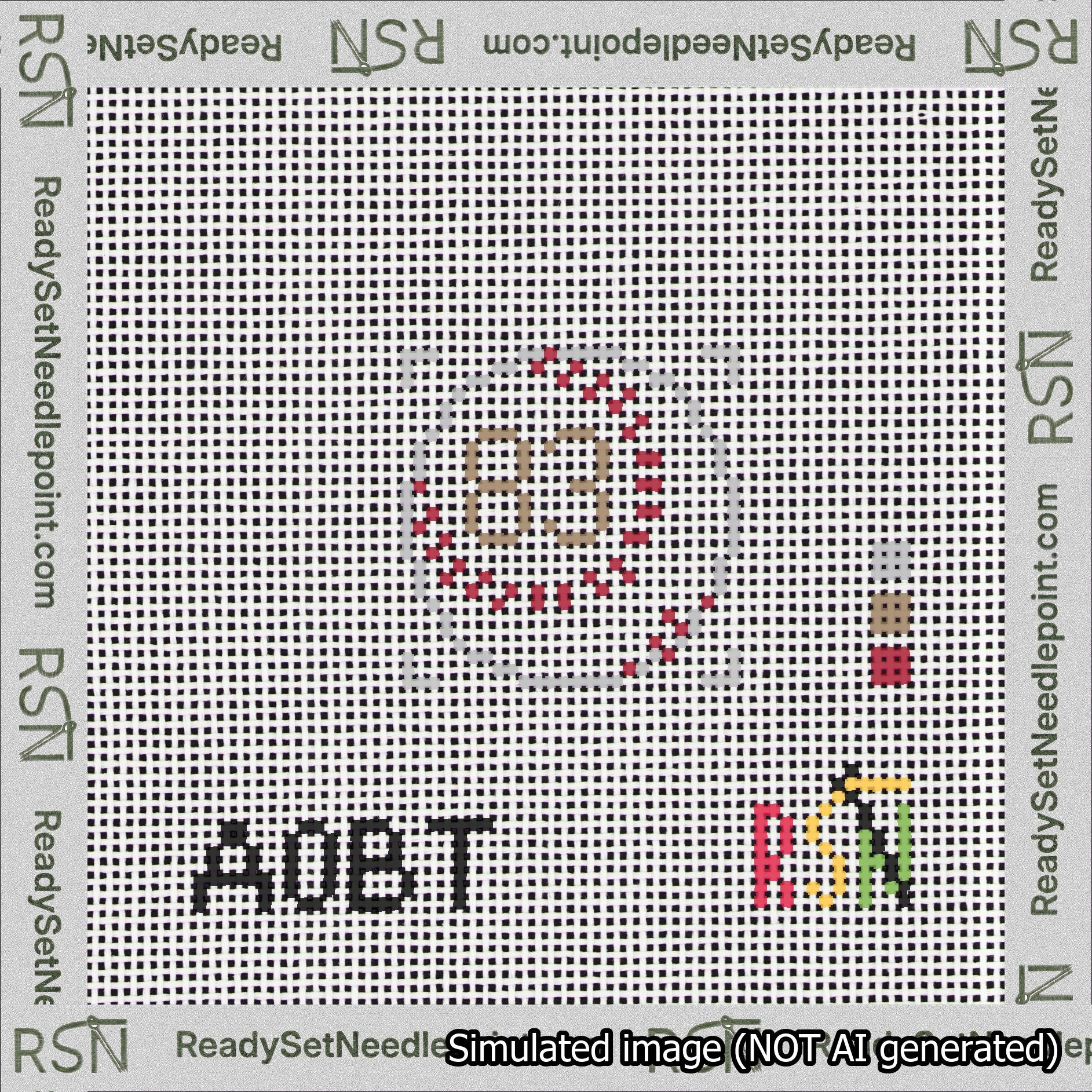 Baseball Bag Charm Brown 50-99 Needlepoint Canvas Design