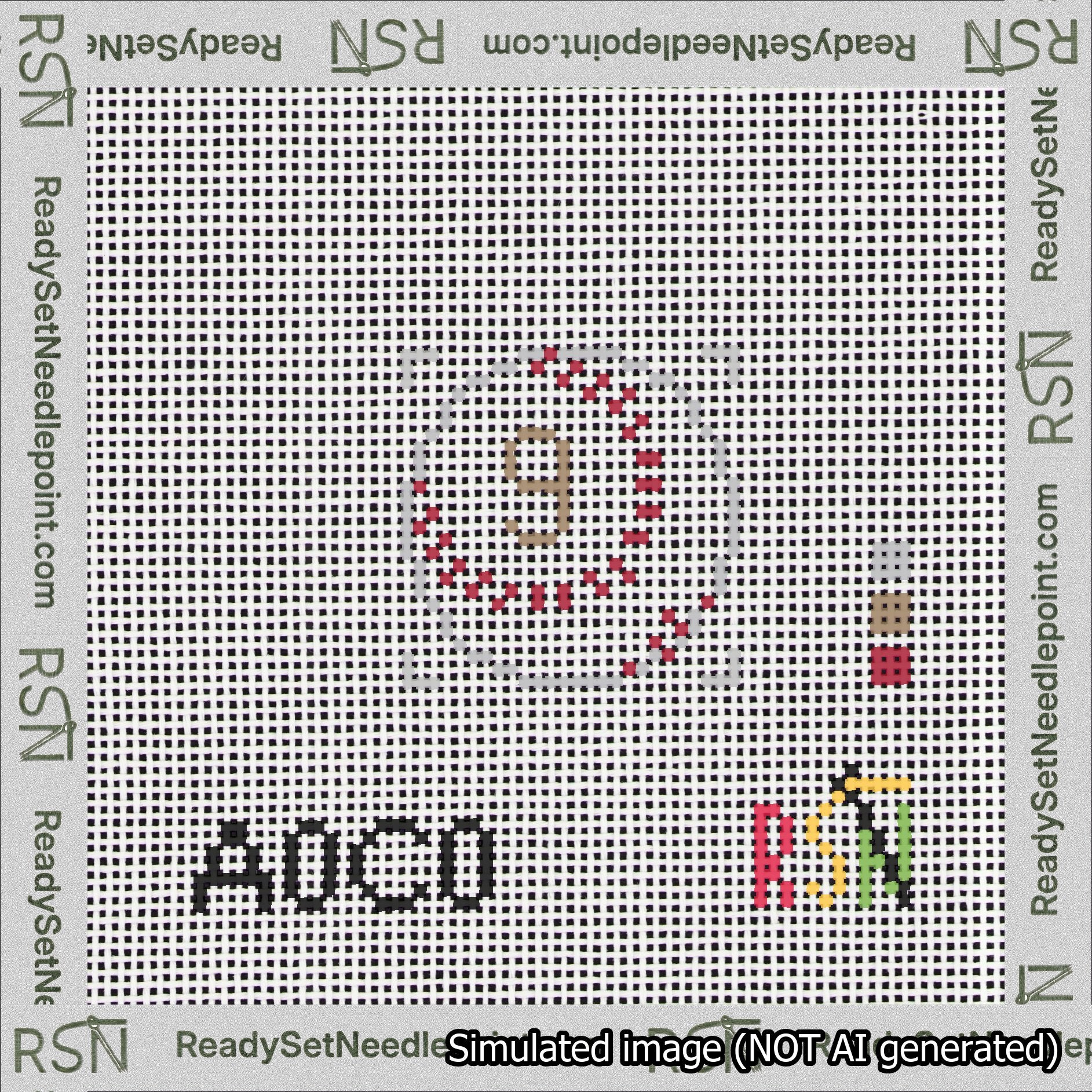 Baseball Bag Charm Brown 0-49 Needlepoint Canvas Design