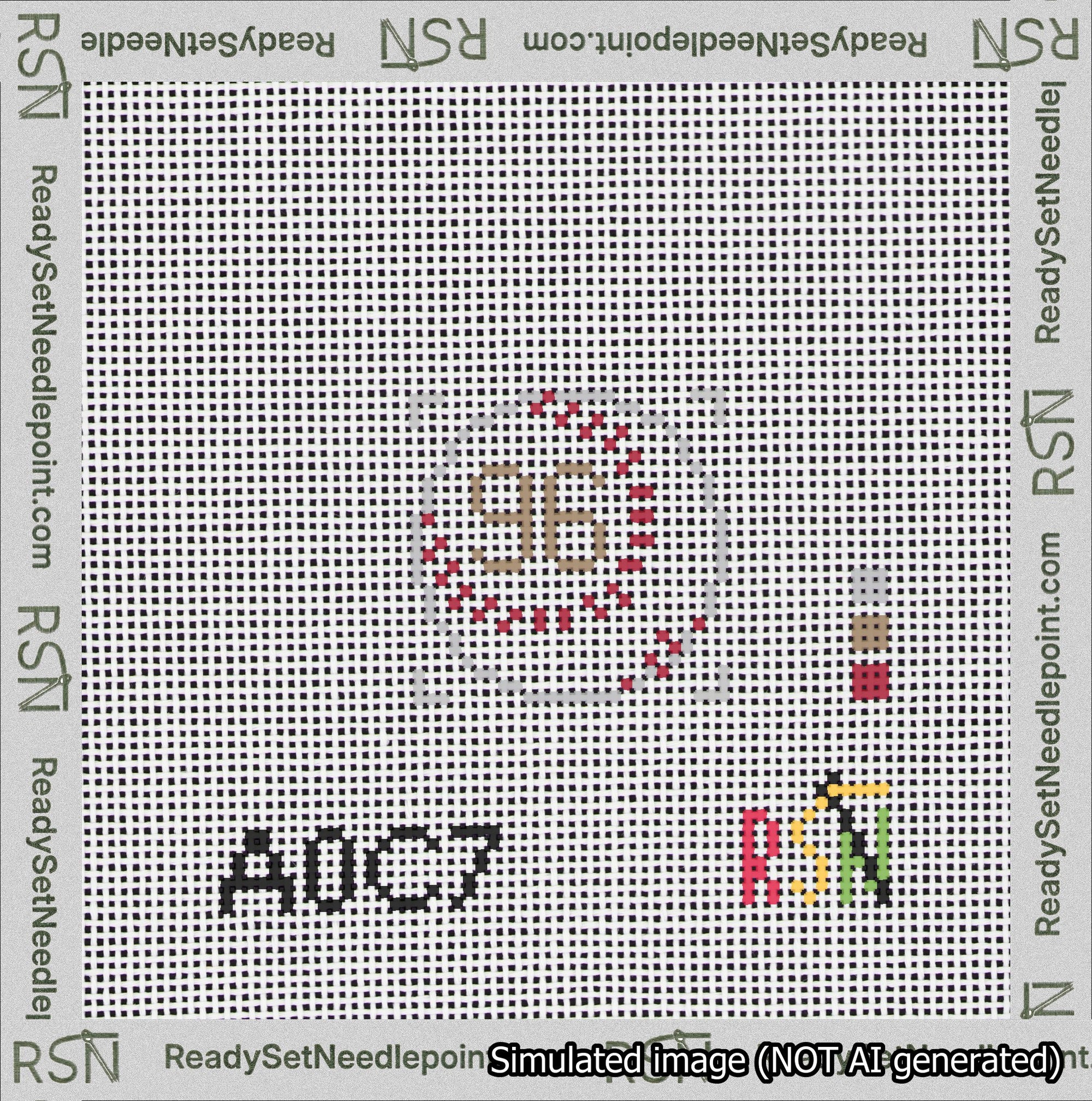 Baseball Bag Charm Brown 50-99 Needlepoint Canvas Design