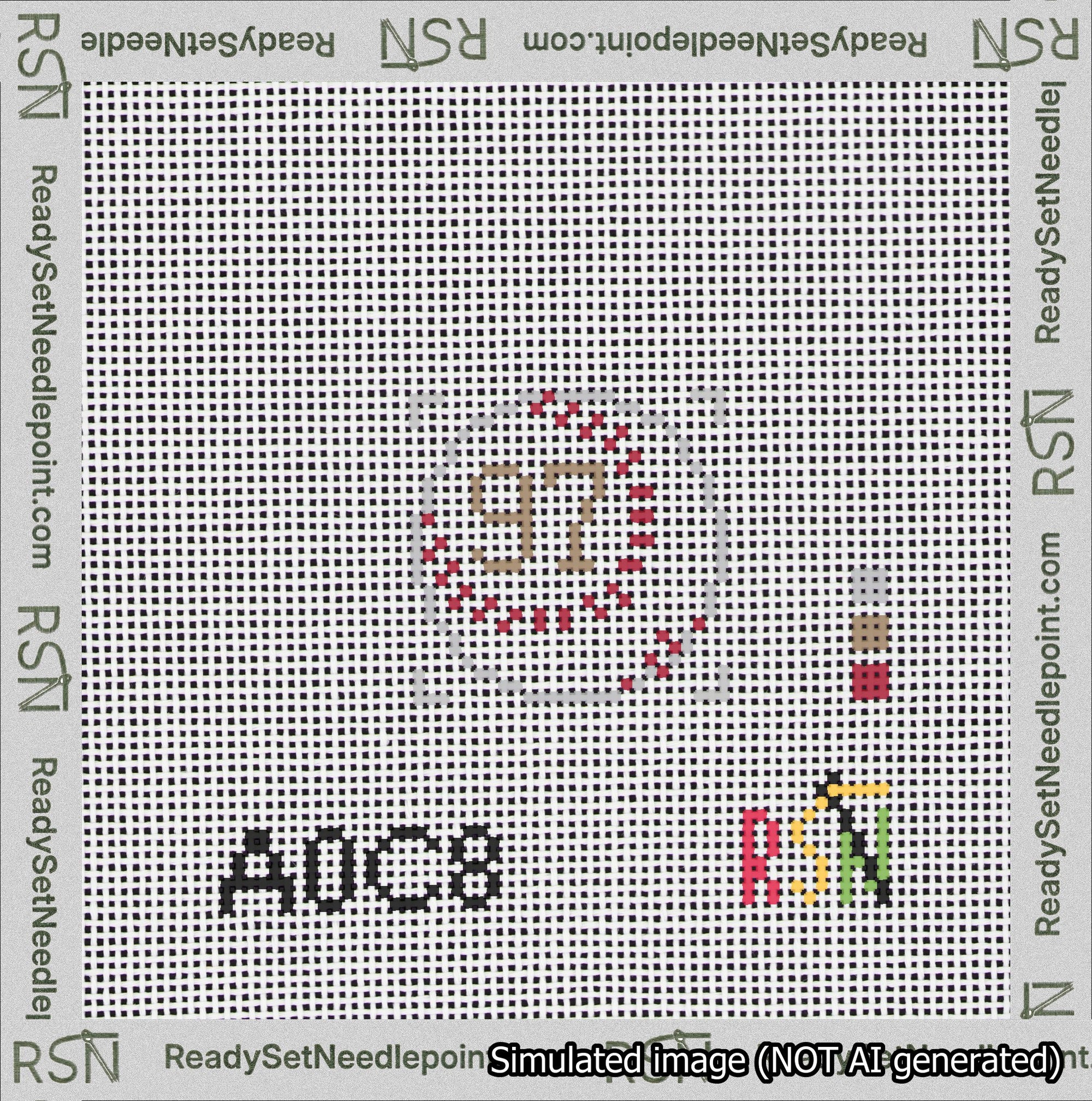 Baseball Bag Charm Brown 50-99 Needlepoint Canvas Design