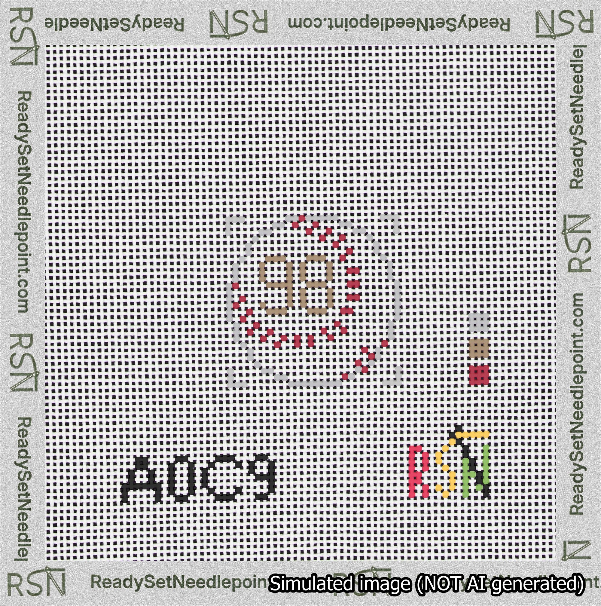 Baseball Bag Charm Brown 50-99 Needlepoint Canvas Design