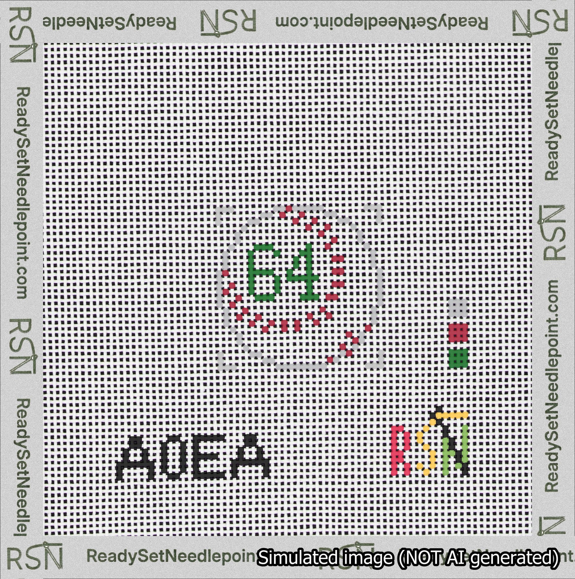 Baseball Bag Charm Green 50-99 Needlepoint Canvas Design