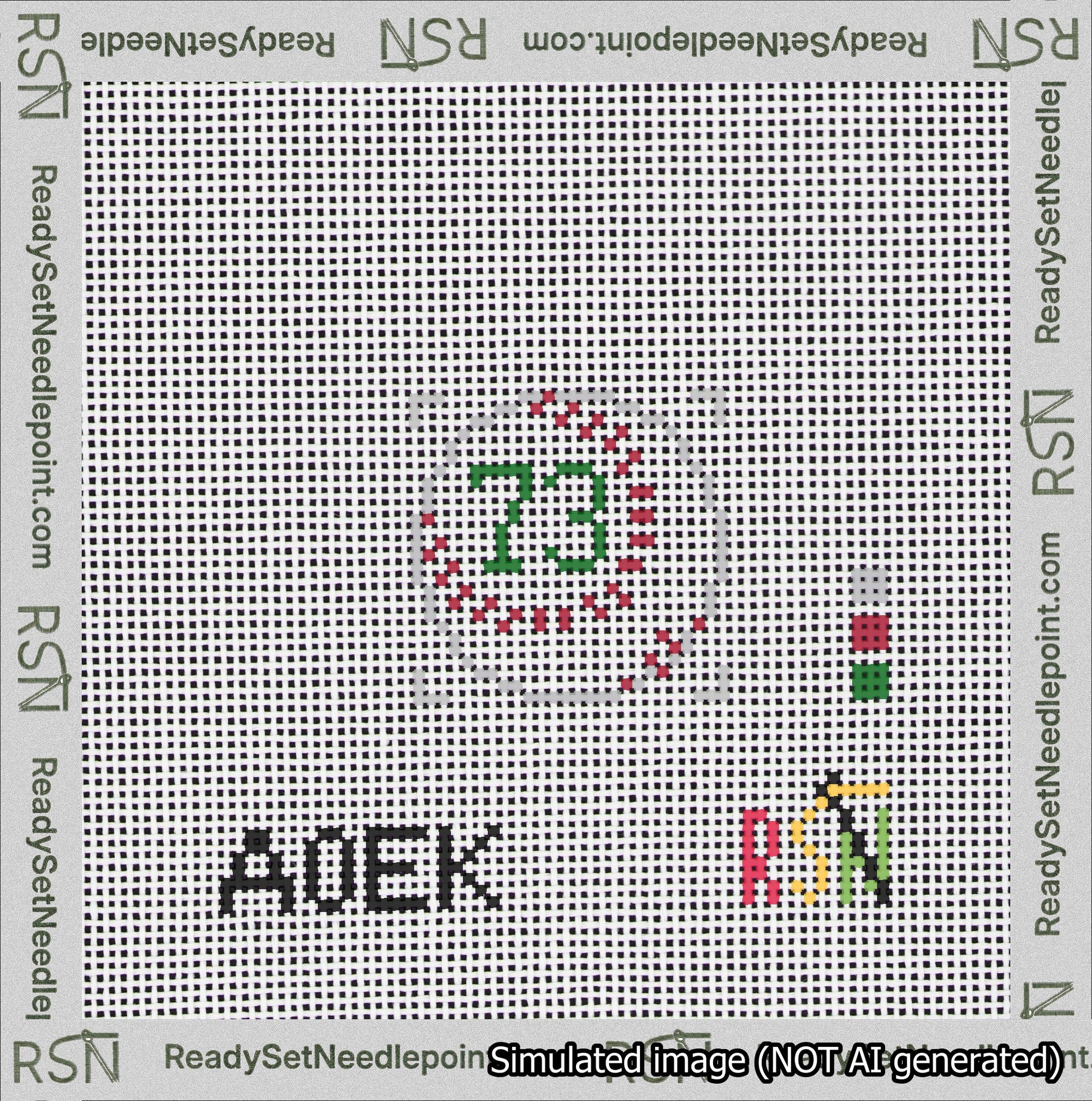 Baseball Bag Charm Green 50-99 Needlepoint Canvas Design