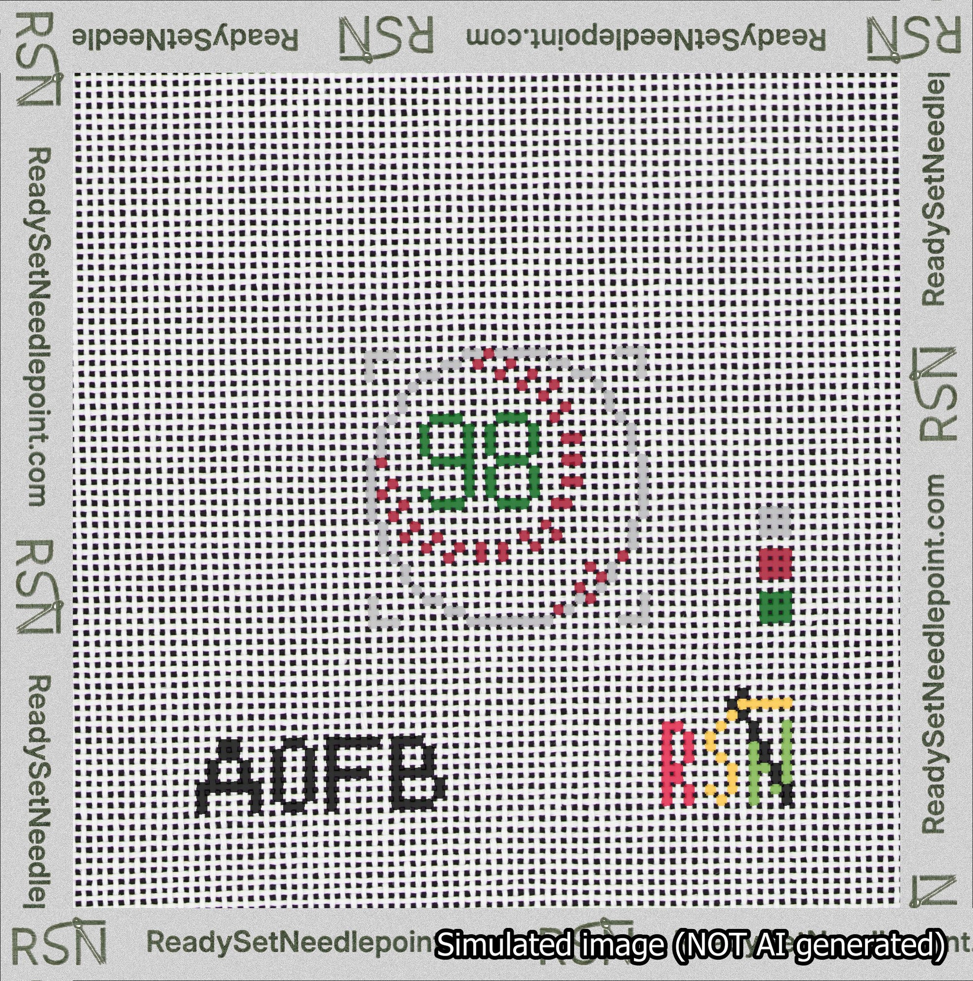 Baseball Bag Charm Green 50-99 Needlepoint Canvas Design