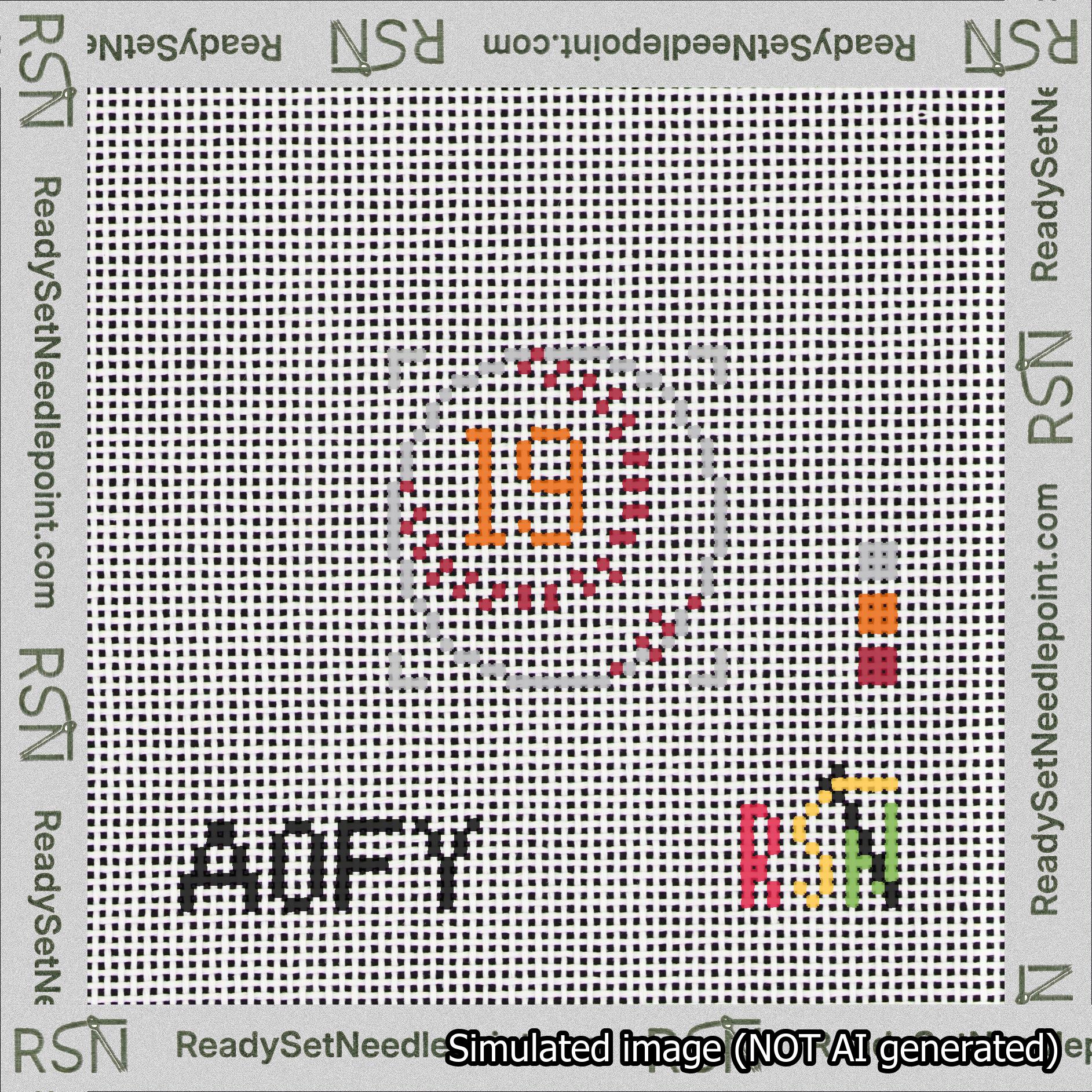 Baseball Bag Charm Orange 0-49 Needlepoint Canvas Design